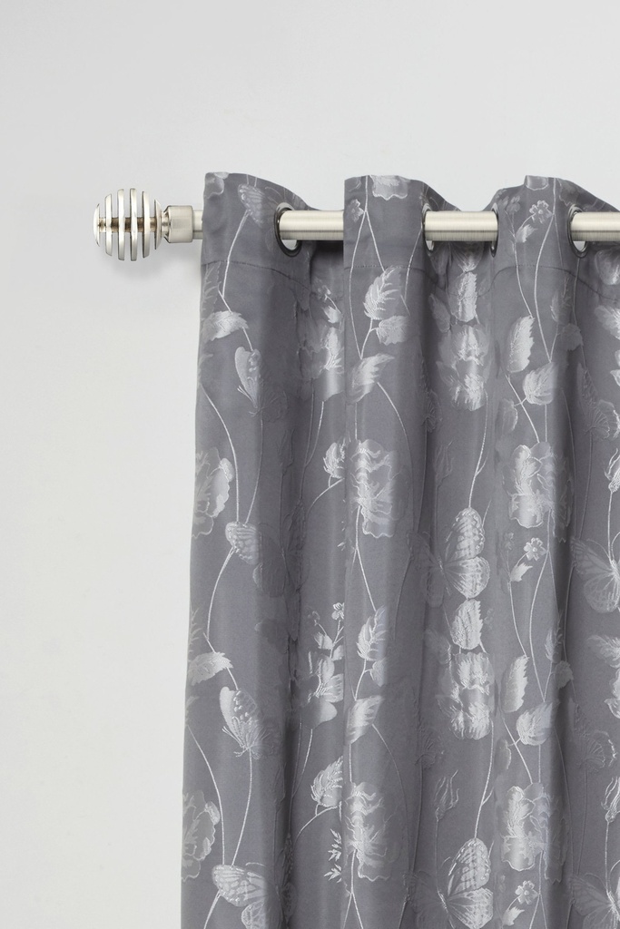 Geneva - Extendable Curtain Pole in Brushed Silver (With rings) - Image 3