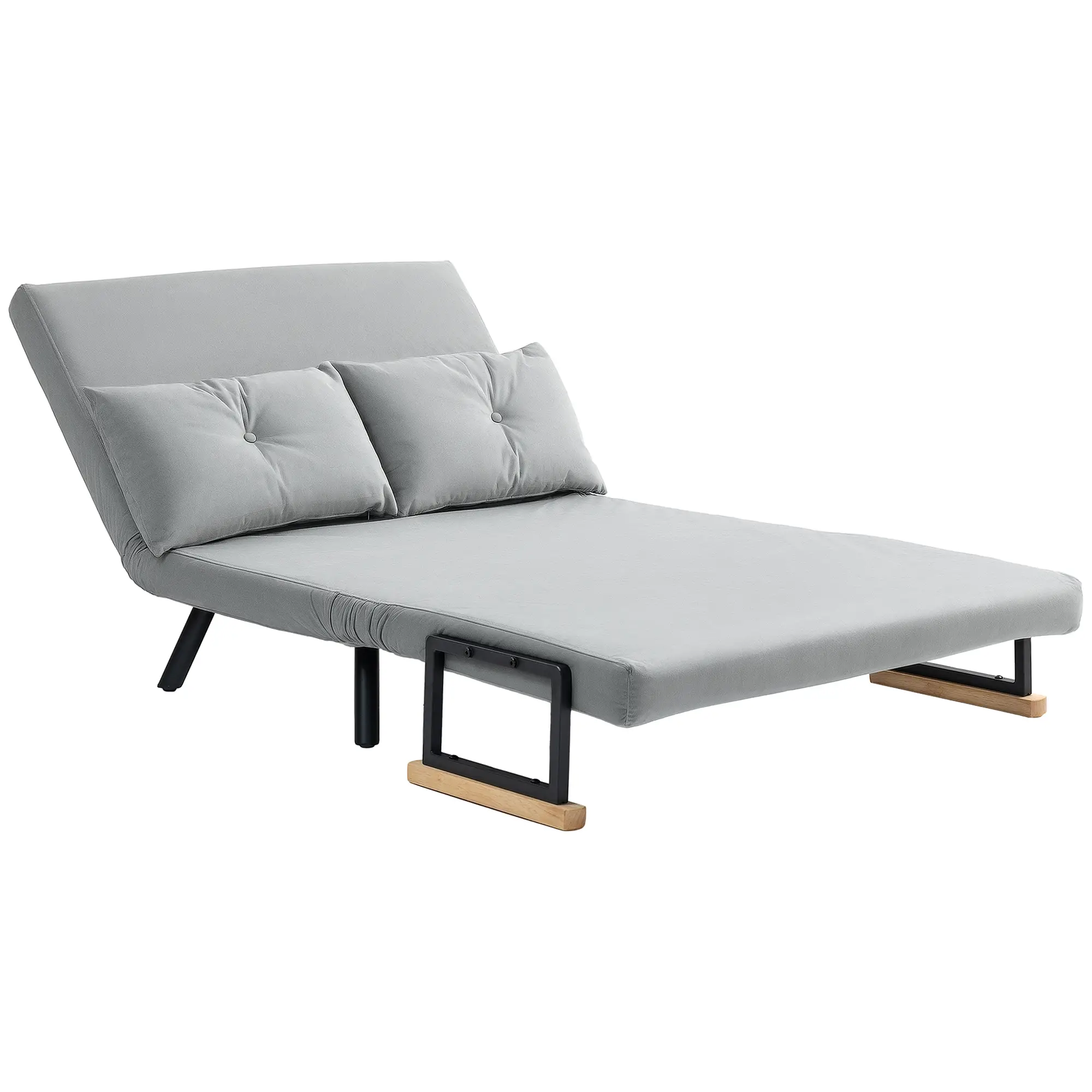 Velvet Sofa Bed 102 x 73 x 81cm - Light Grey - 15