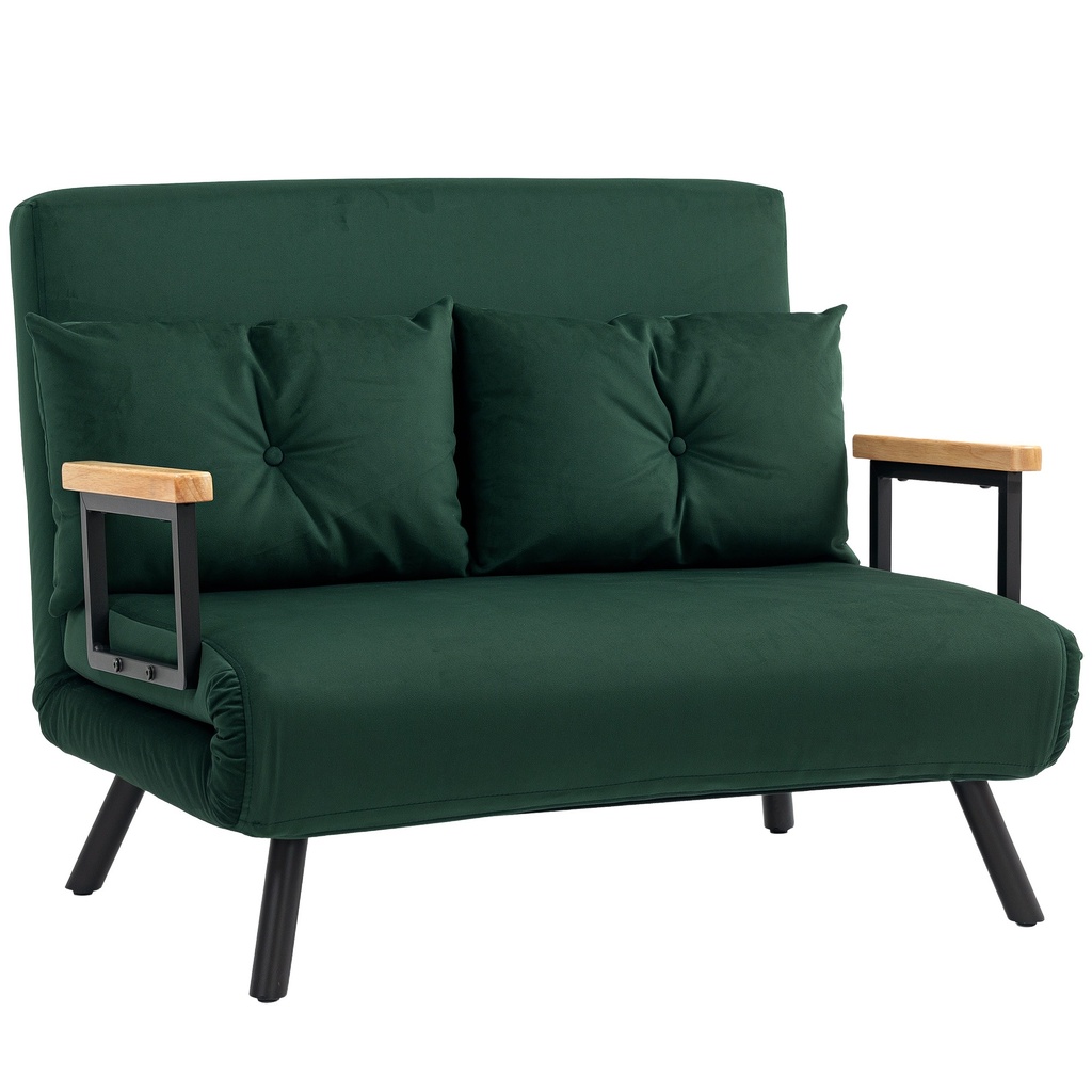 Velvet Sofa Bed 102 x 73 x 81cm - Green - 1