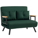Velvet Sofa Bed 102 x 73 x 81cm - Green - 1