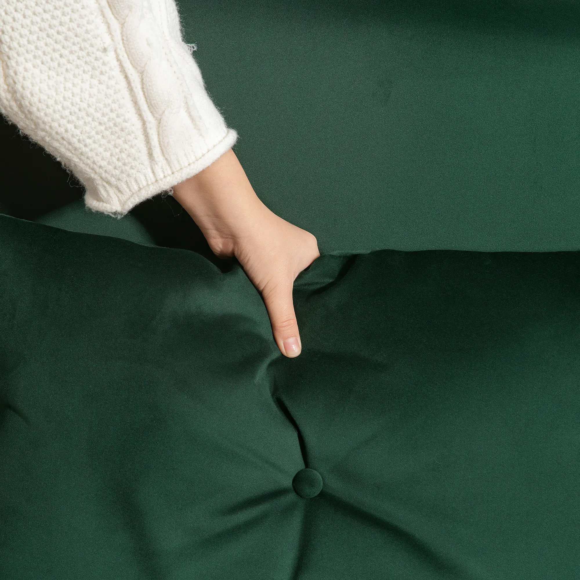 Velvet Sofa Bed 102 x 73 x 81cm - Green - 8