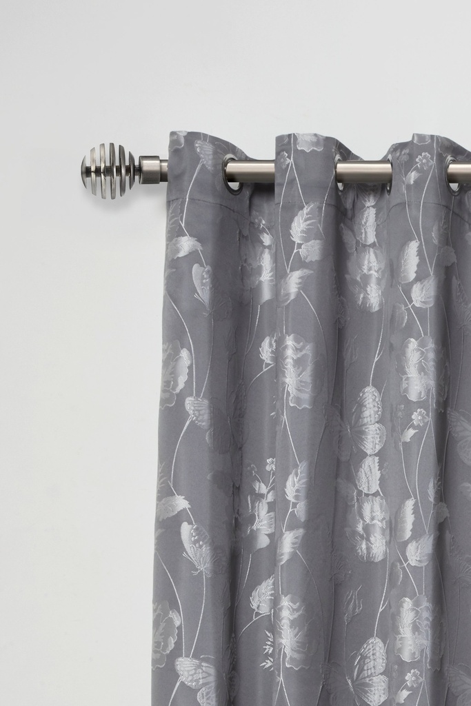 Geneva - Extendable Curtain Pole in Black Silk (With rings) - Image 3