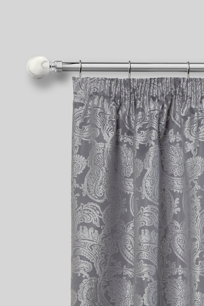 Mineral - Extendable Curtain Pole in Brushed Silver (With rings) - Image 2