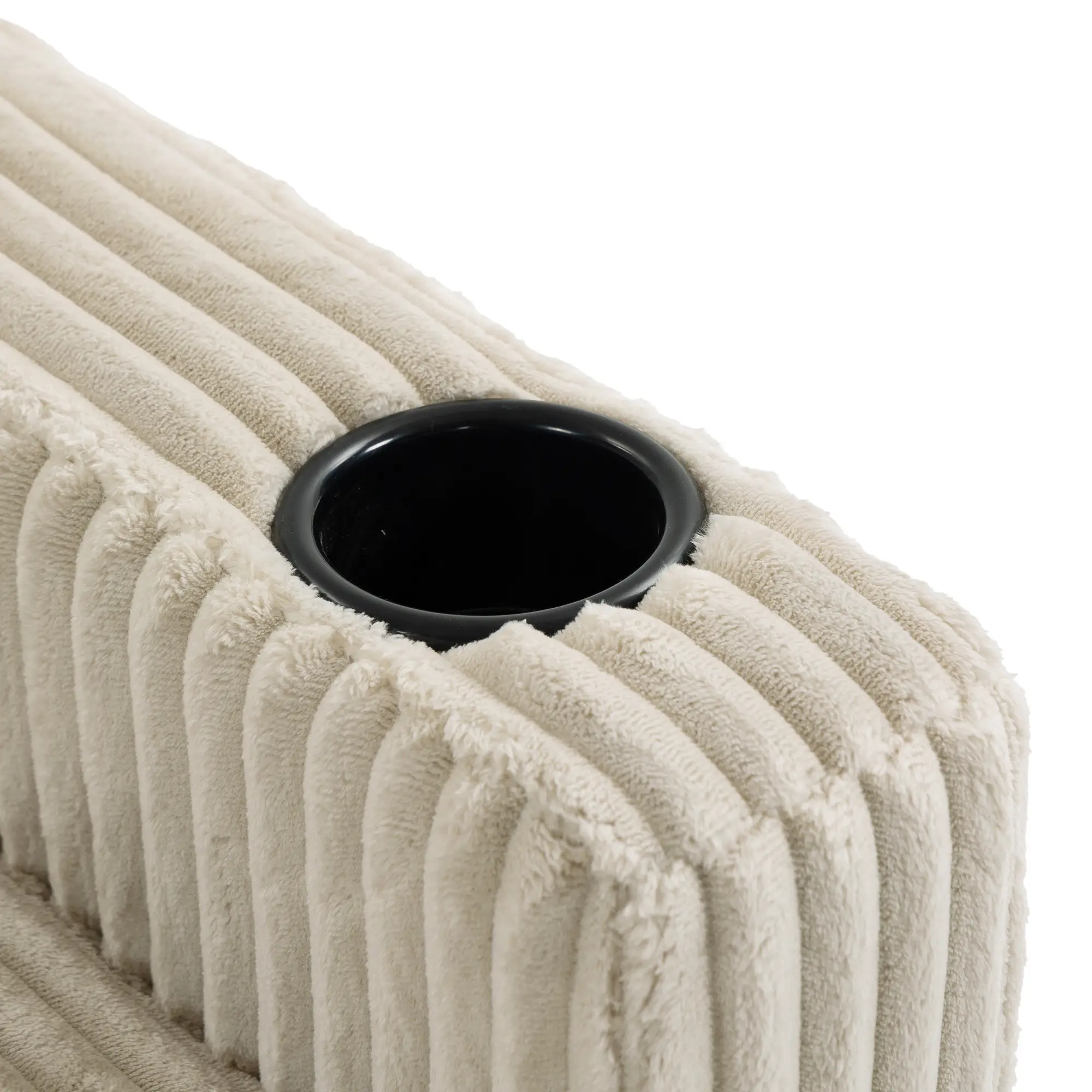 2 Seater Corduroy Sofa Bed 157 x 90 x 91cm - Cream White - 10