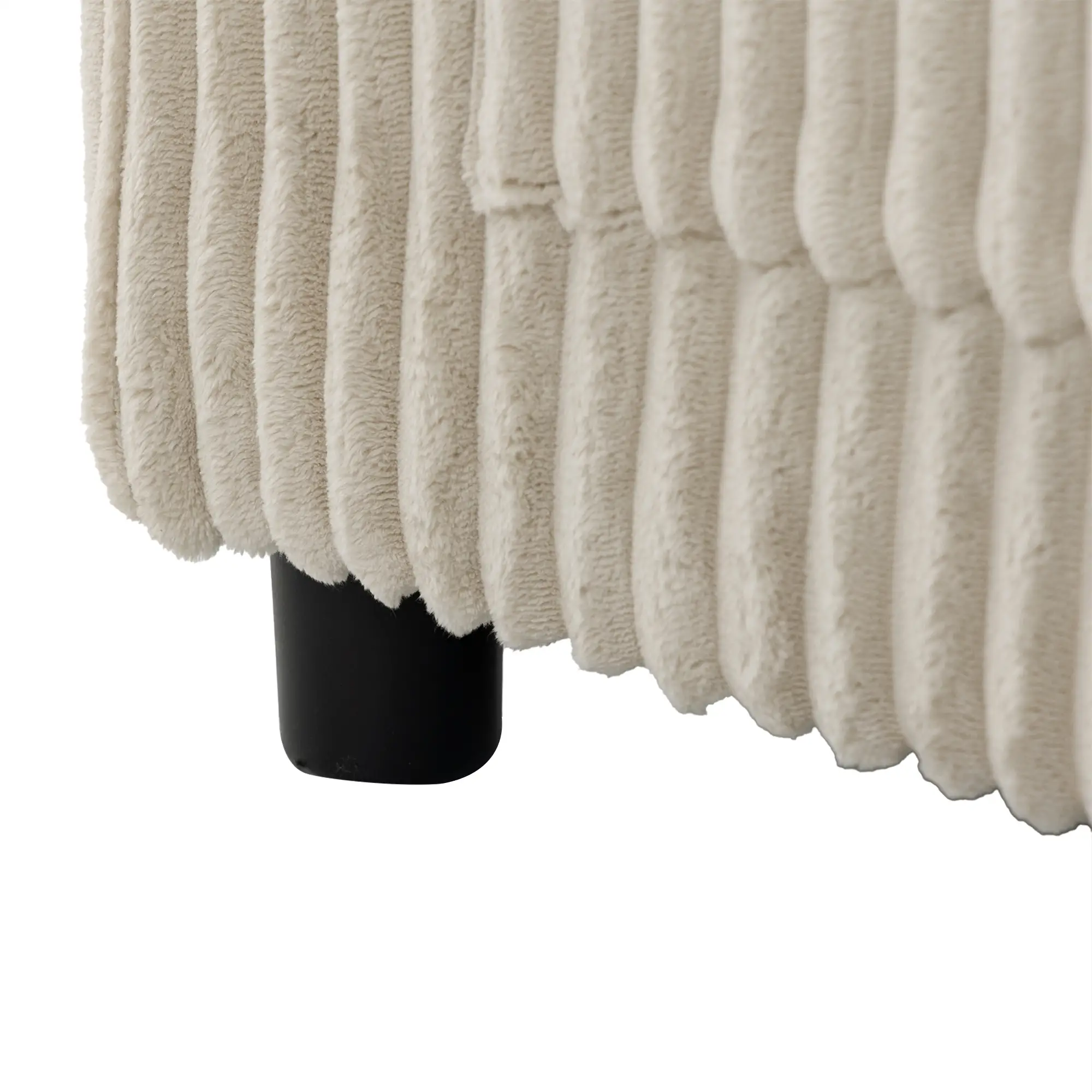 2 Seater Corduroy Sofa Bed 157 x 90 x 91cm - Cream White - 13