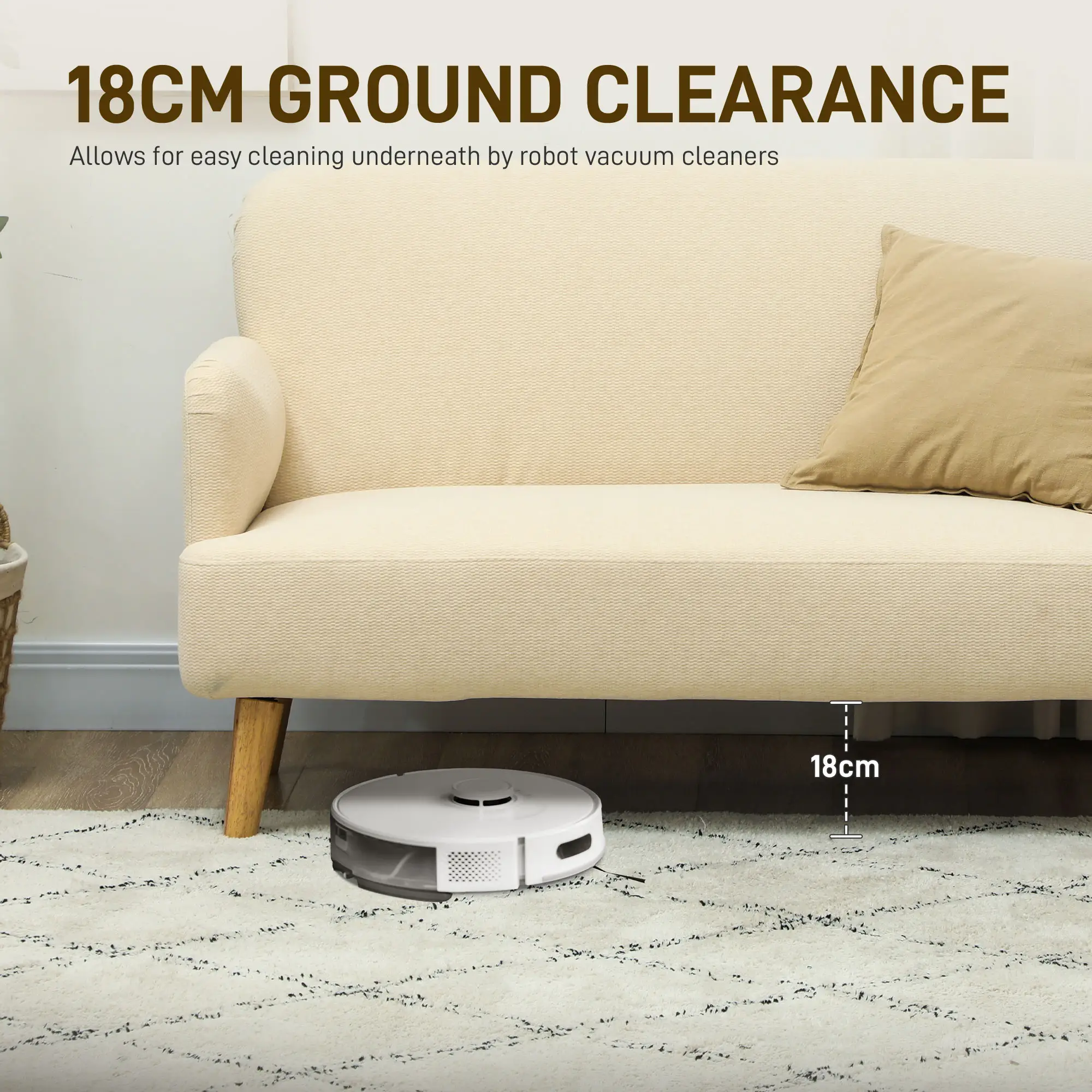 2 Seater Velvet Sofa 130 x 74 x 79cm - Cream White - 6