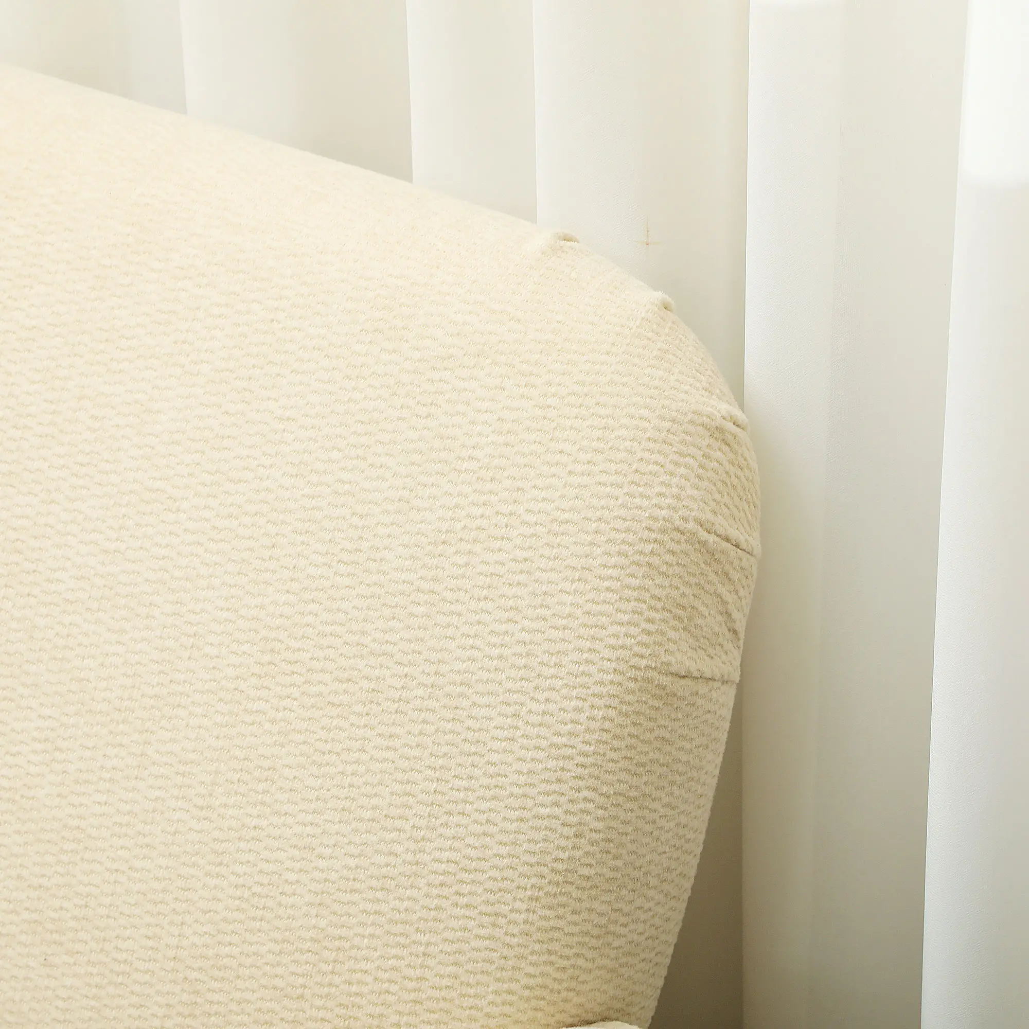 2 Seater Velvet Sofa 130 x 74 x 79cm - Cream White - 8