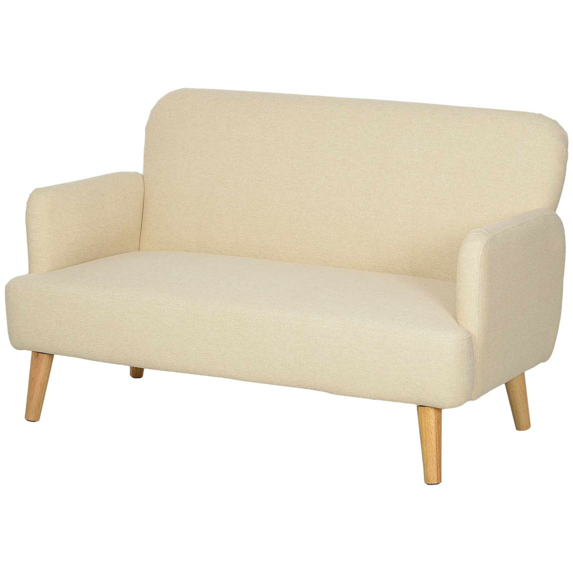 2 Seater Velvet Sofa 130 x 74 x 79cm - Cream White - 11