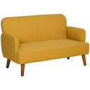 2 Seater Velvet Sofa 130 x 74 x 79cm - Yellow - 1