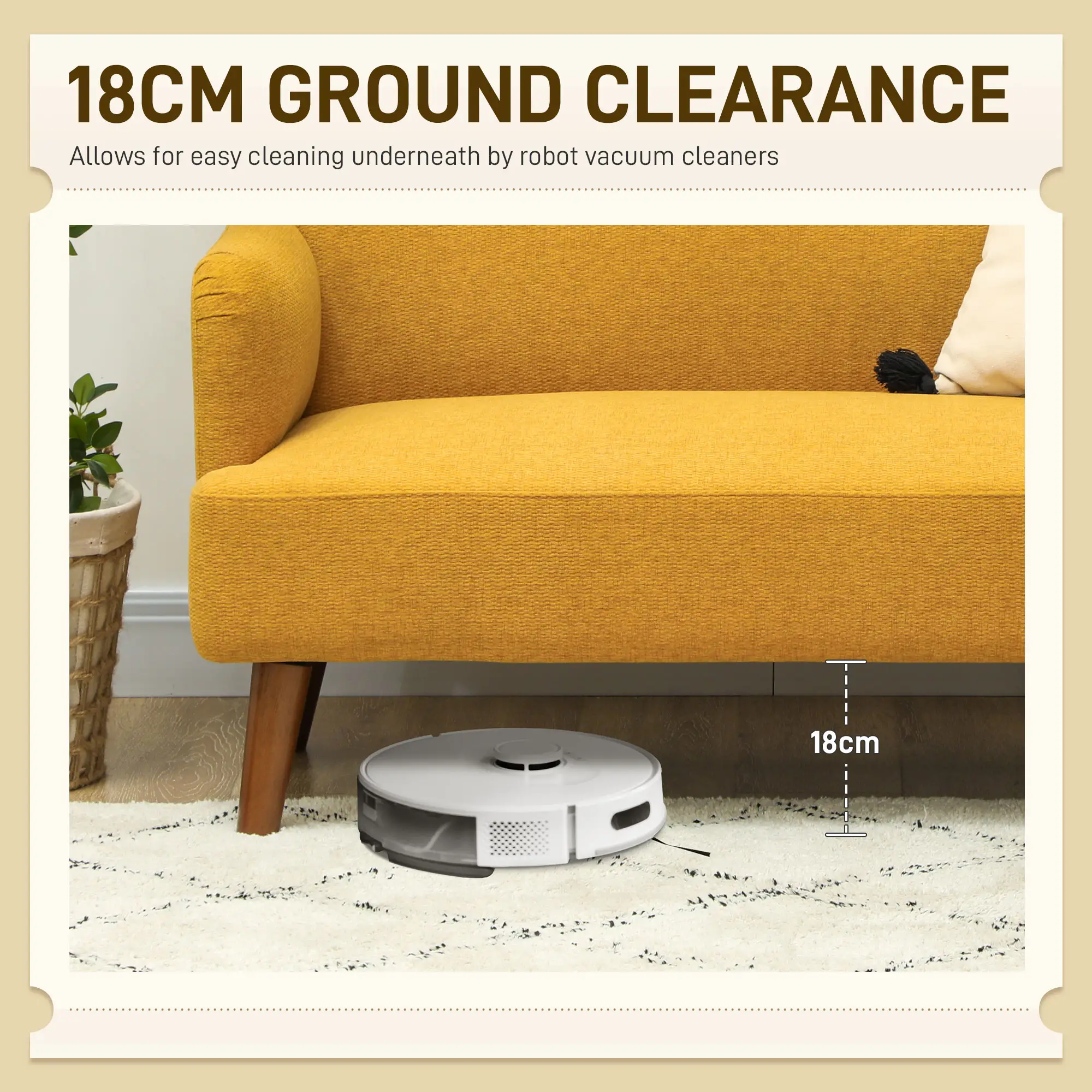 2 Seater Velvet Sofa 130 x 74 x 79cm - Yellow - 6