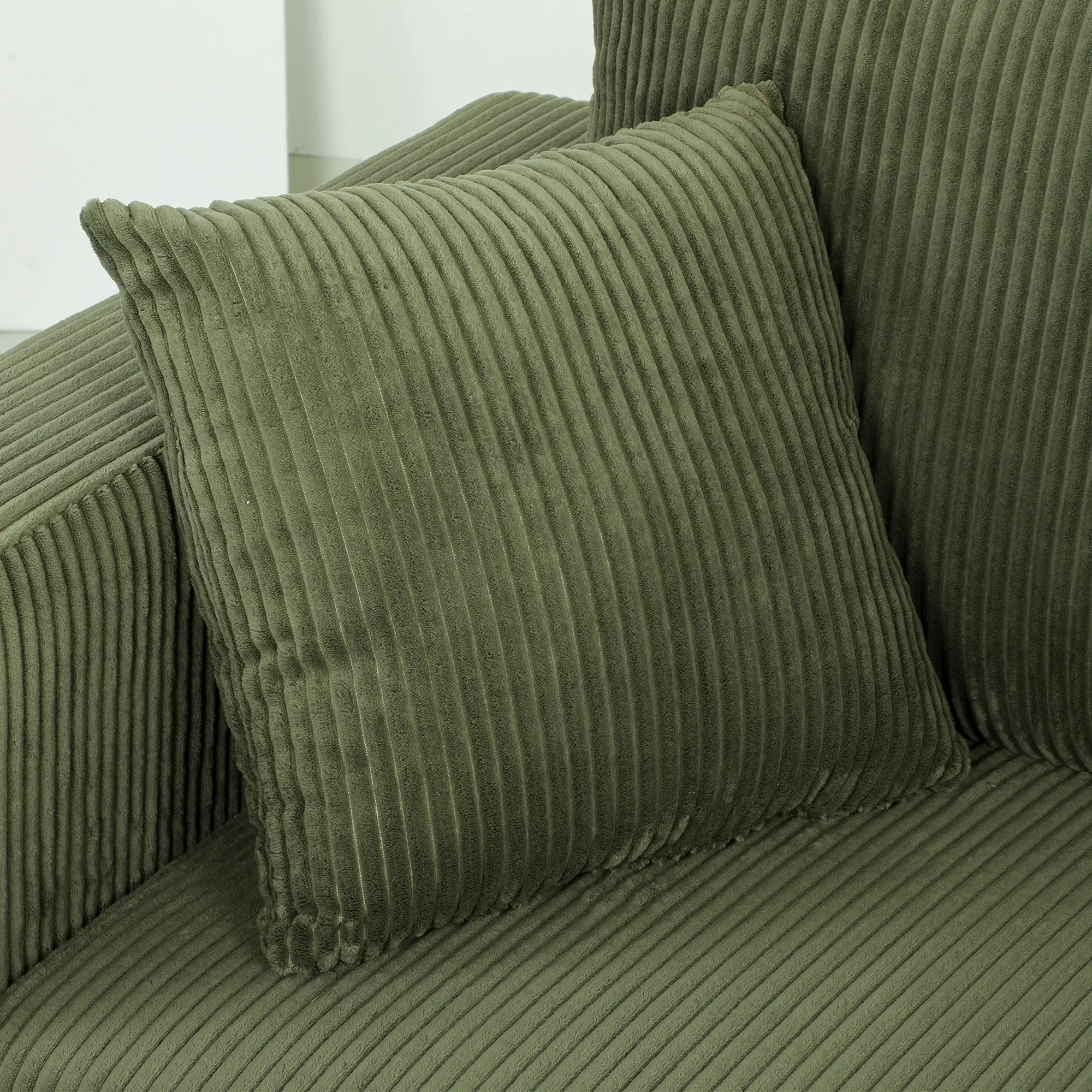 2 Seater Corduroy Sofa 170 x 80 x 82cm - Green, Black - 10