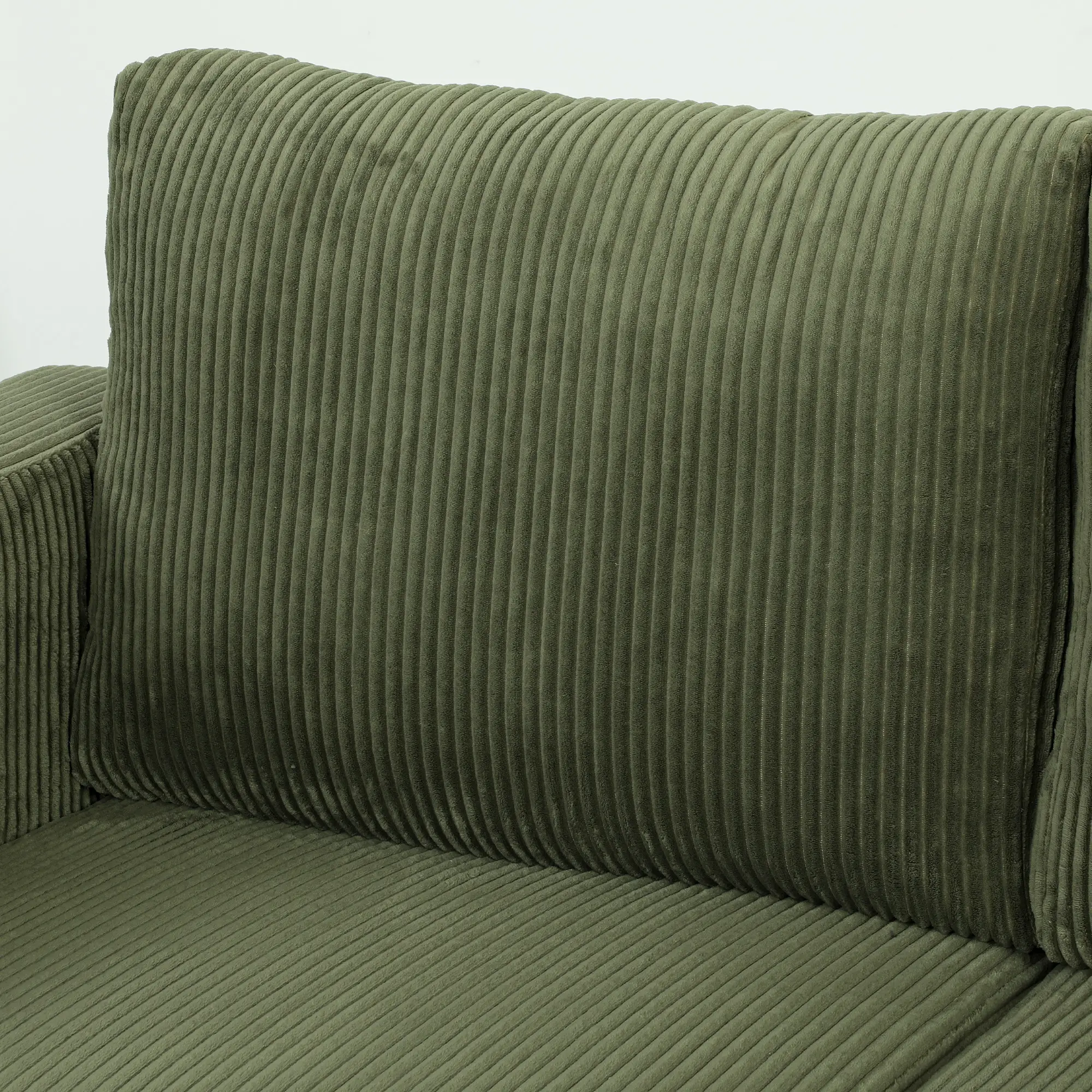 2 Seater Corduroy Sofa 170 x 80 x 82cm - Green, Black - 11