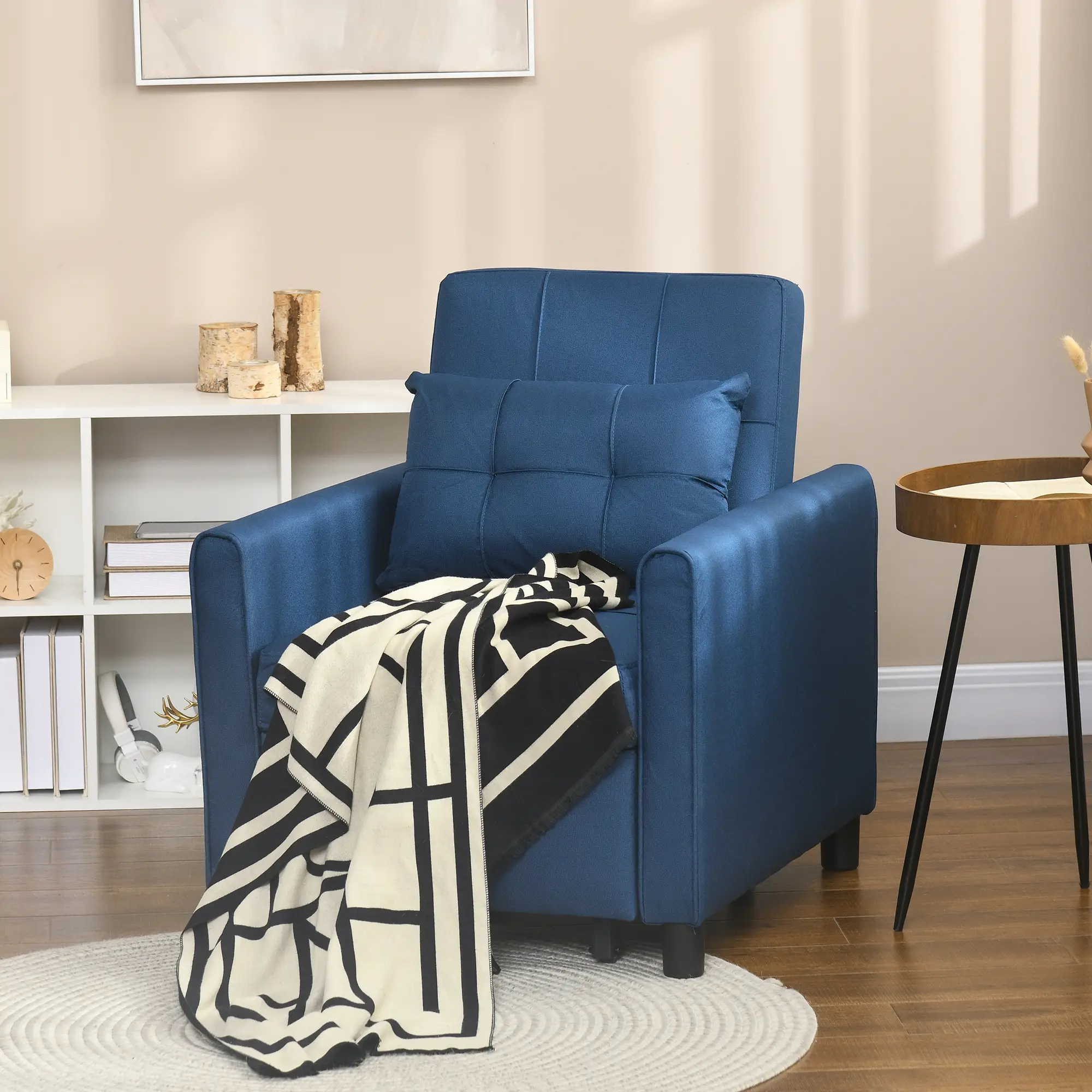 Linen Armchair 69 x 82 x 85cm - Blue - 13