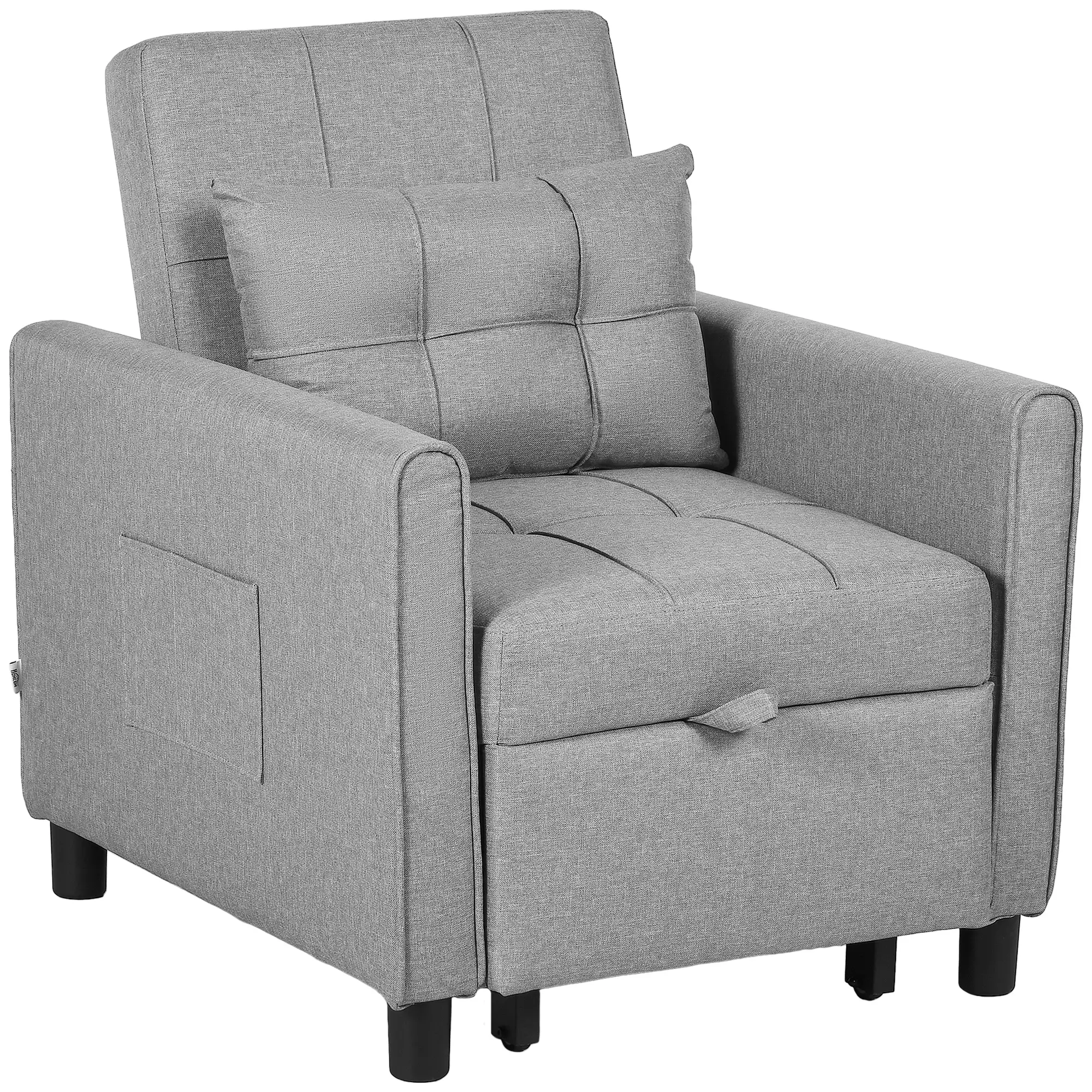 Linen Armchair 69 x 82 x 85cm - Light Grey - 11