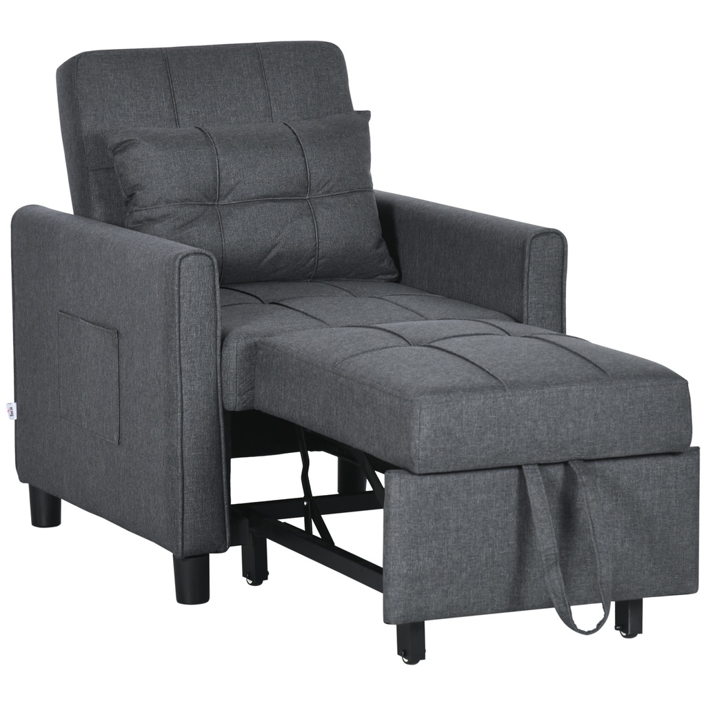 Linen Armchair 69 x 82 x 85cm - Grey - 1