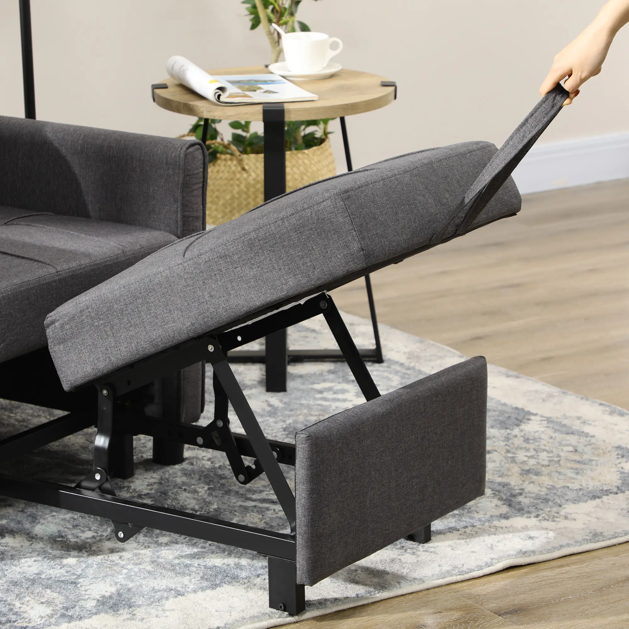 Linen Armchair 69 x 82 x 85cm - Grey - 10