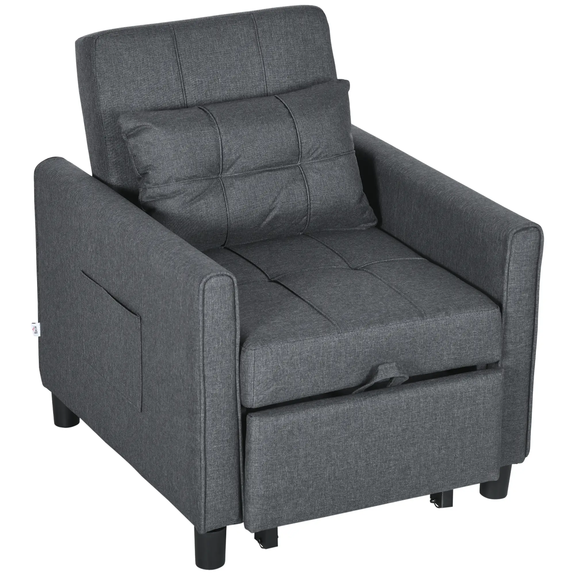 Linen Armchair 69 x 82 x 85cm - Grey - 13