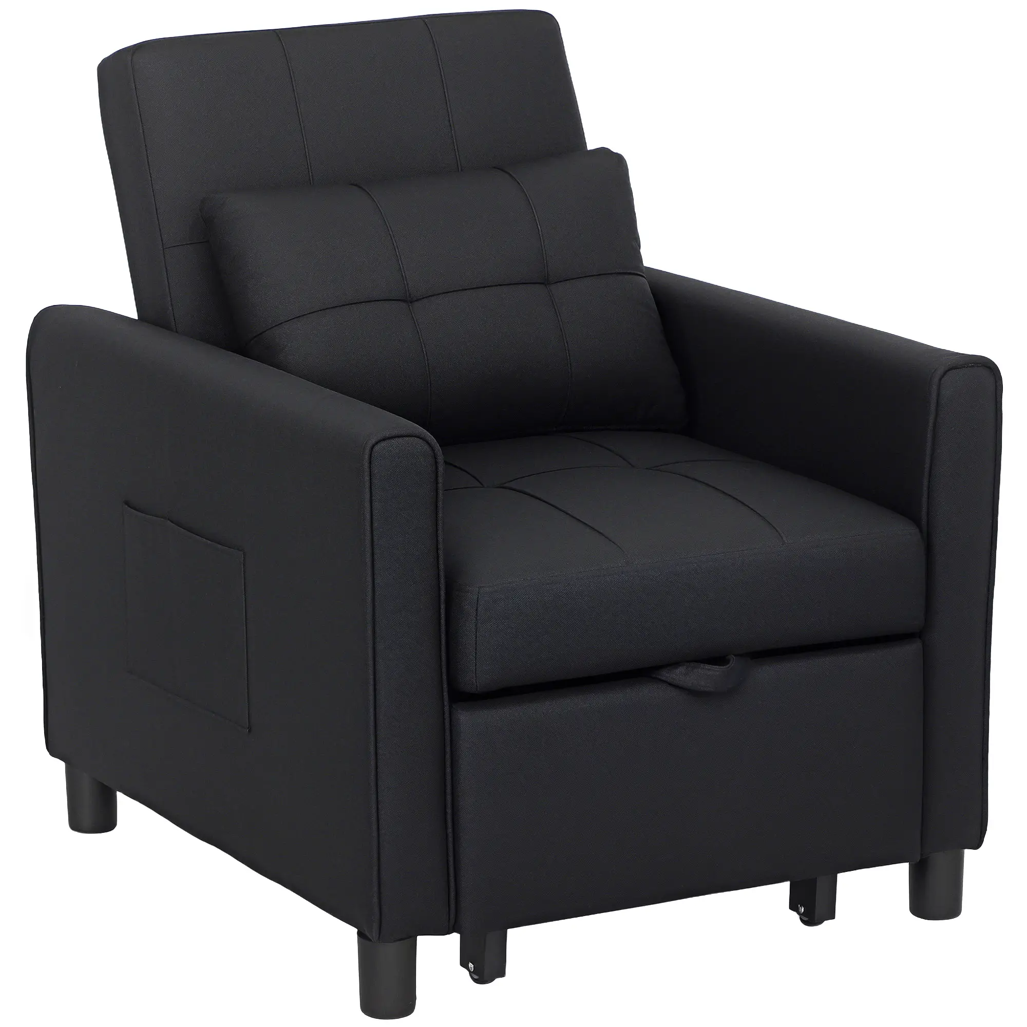 Linen Armchair 69 x 82 x 85cm - Black - 12