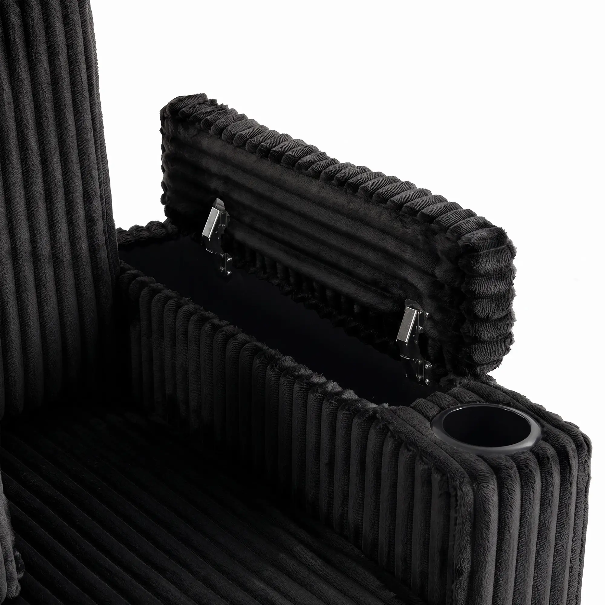 2 Seater Corduroy Sofa Bed 132 x 88 x 88cm - Black - 10