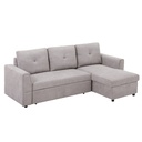 3 Seater Linen Sofa Bed 85 x 232 x 141cm - Grey - 1