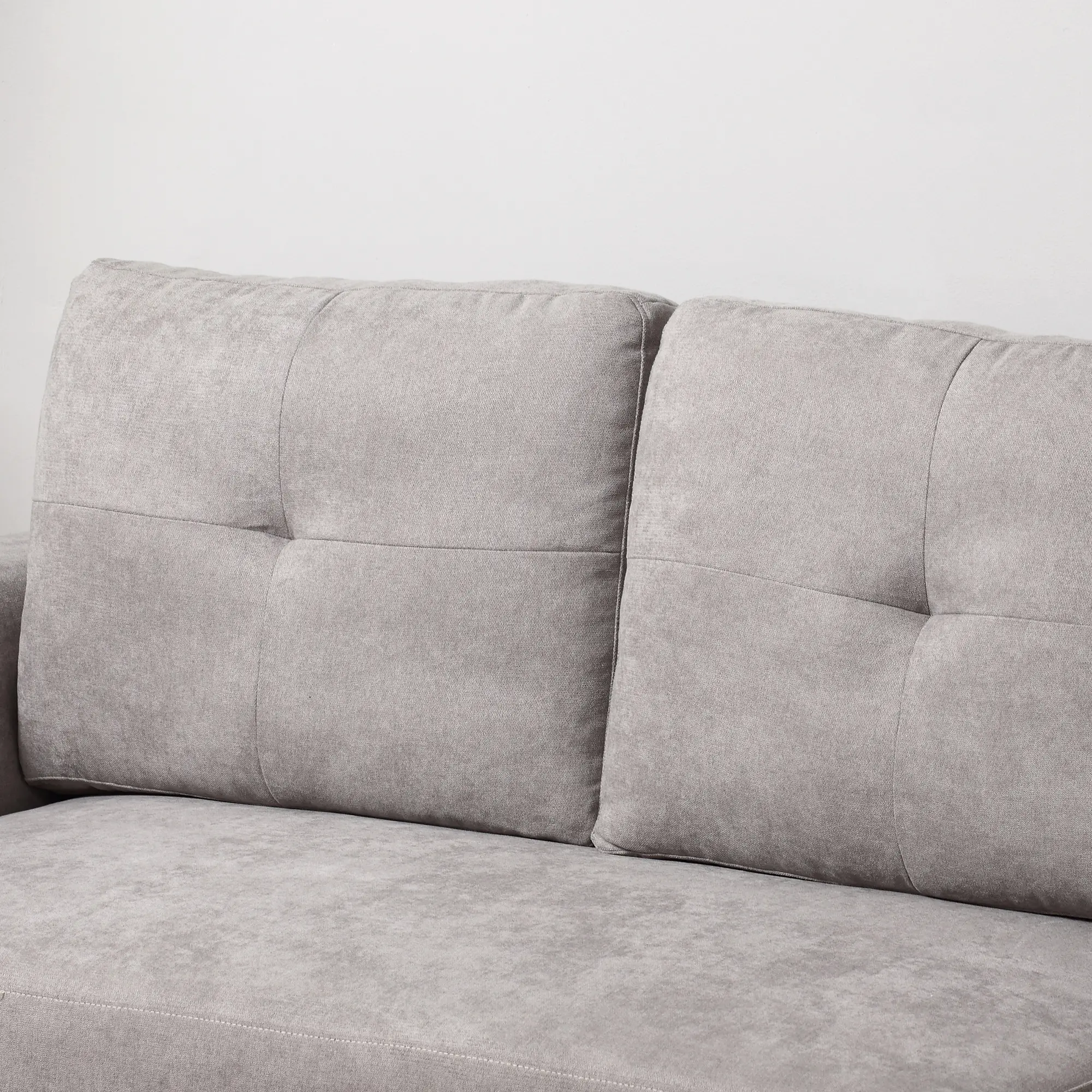 3 Seater Linen Sofa Bed 85 x 232 x 141cm - Grey - 7