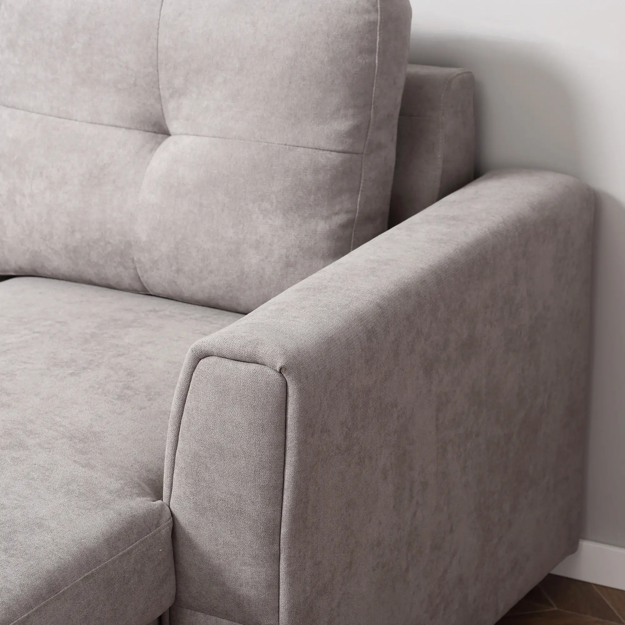 3 Seater Linen Sofa Bed 85 x 232 x 141cm - Grey - 8