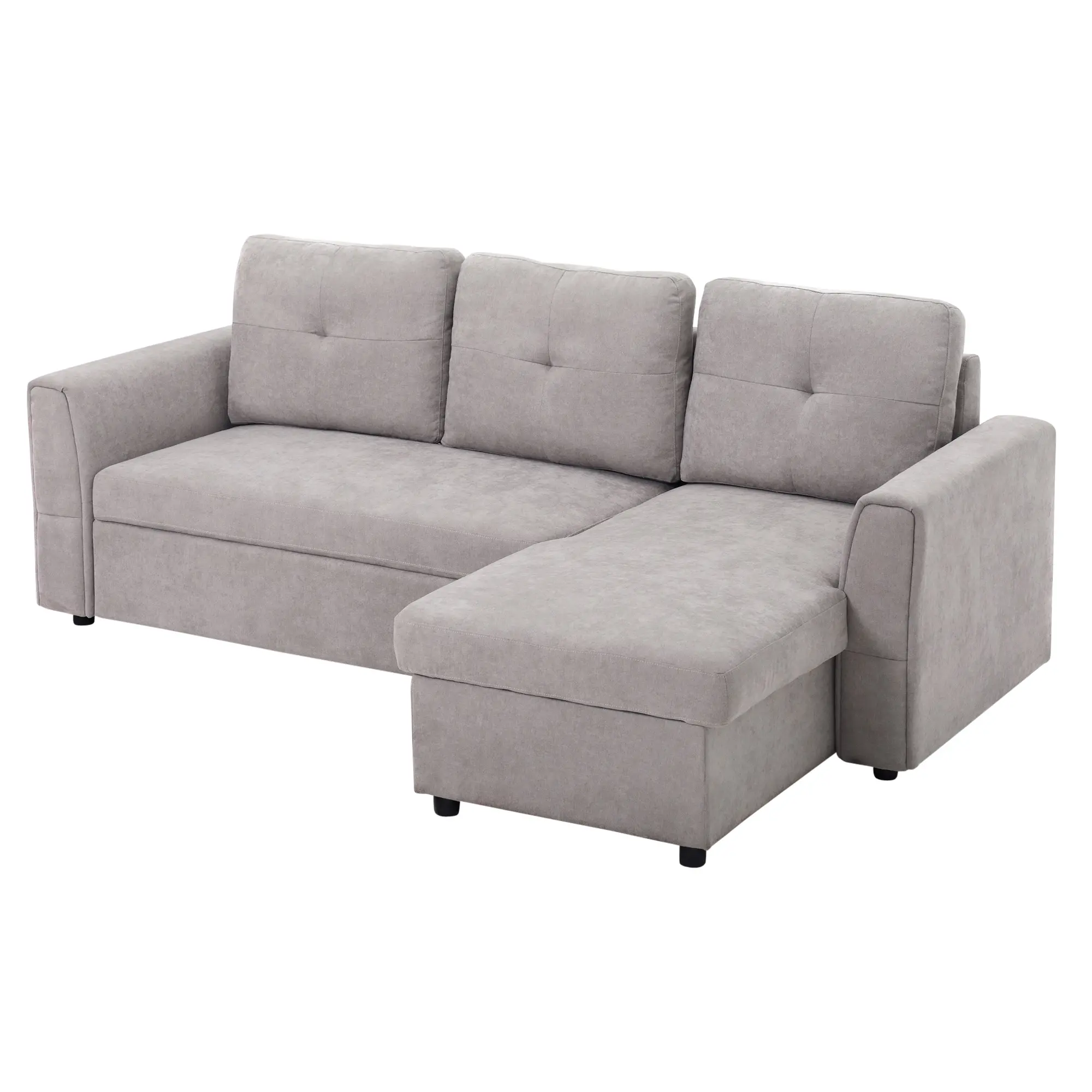 3 Seater Linen Sofa Bed 85 x 232 x 141cm - Grey - 13