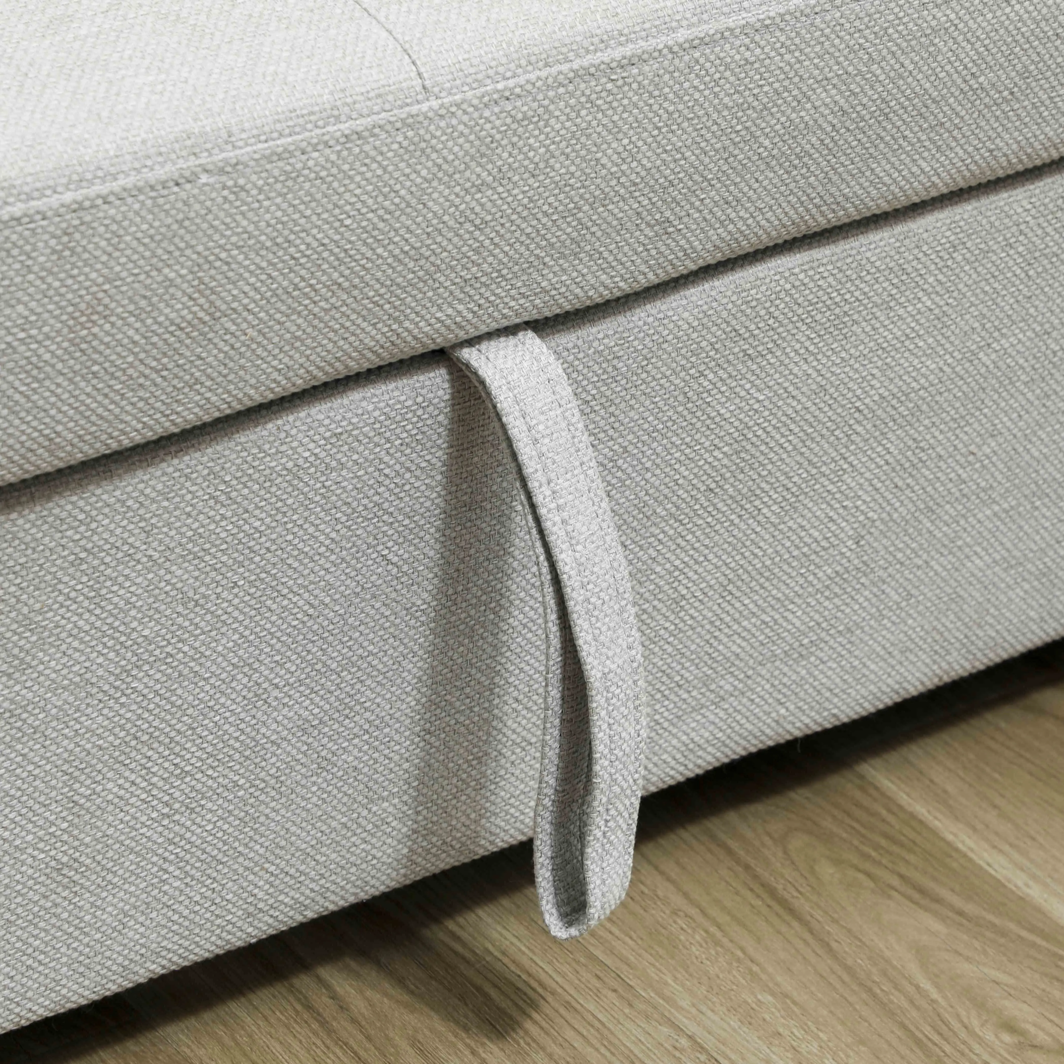 2 Seater Linen Sofa Bed 158 x 85 x 85cm - Light Grey - 11