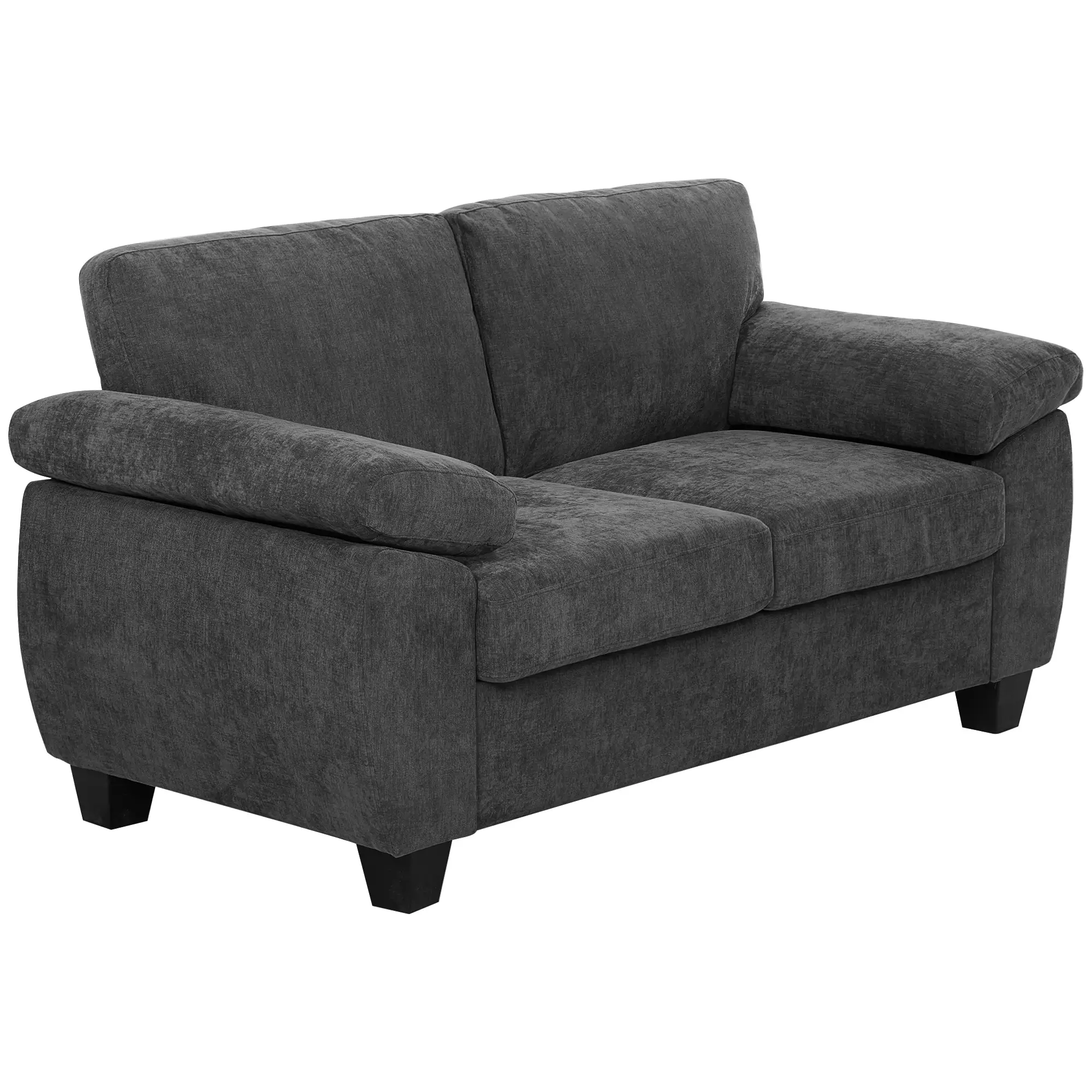 2 Seater Chenille Sofa 156 x 77 x 81cm, Dark Grey - Dark Grey - 11