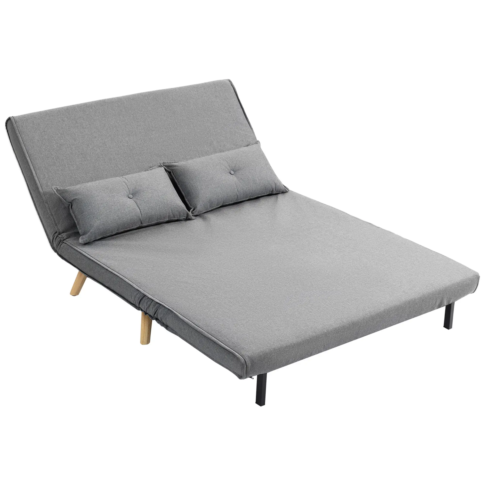 Linen Sofa Bed 120 x 75 x 87cm - Grey - 11