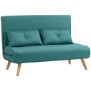 Linen Sofa Bed 120 x 75 x 87cm - Green - 1