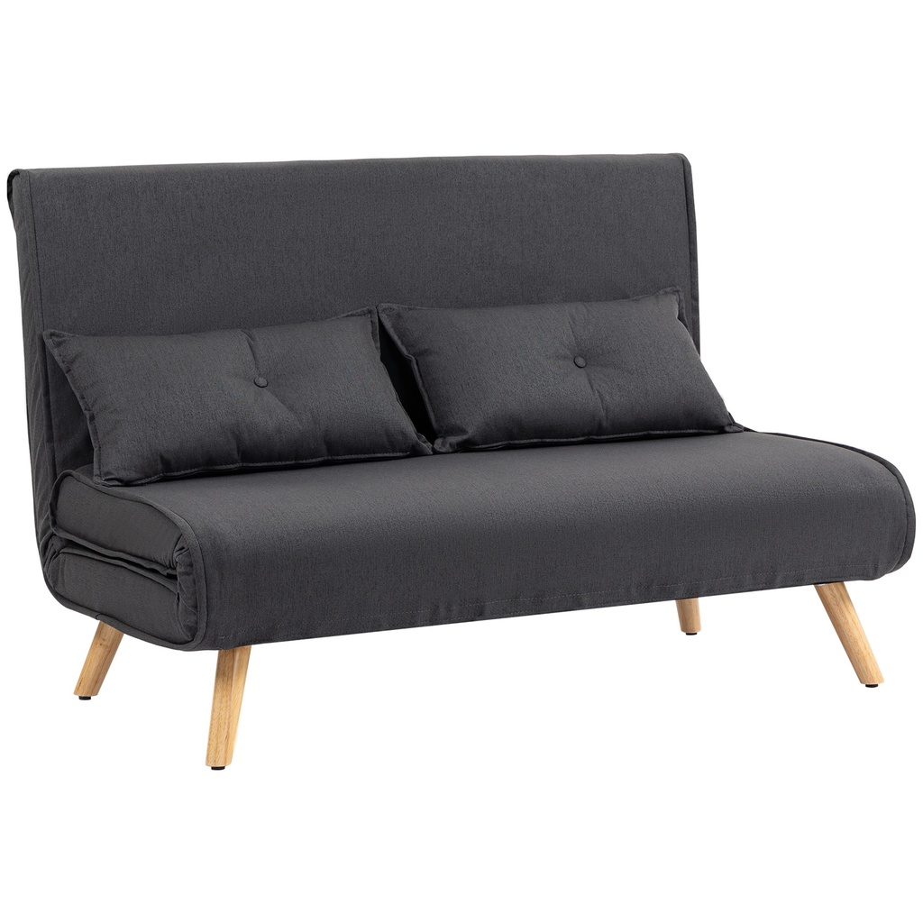 Linen Sofa Bed 120 x 75 x 87cm - Charcoal Grey - 1