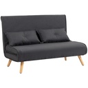 Linen Sofa Bed 120 x 75 x 87cm - Charcoal Grey - 1