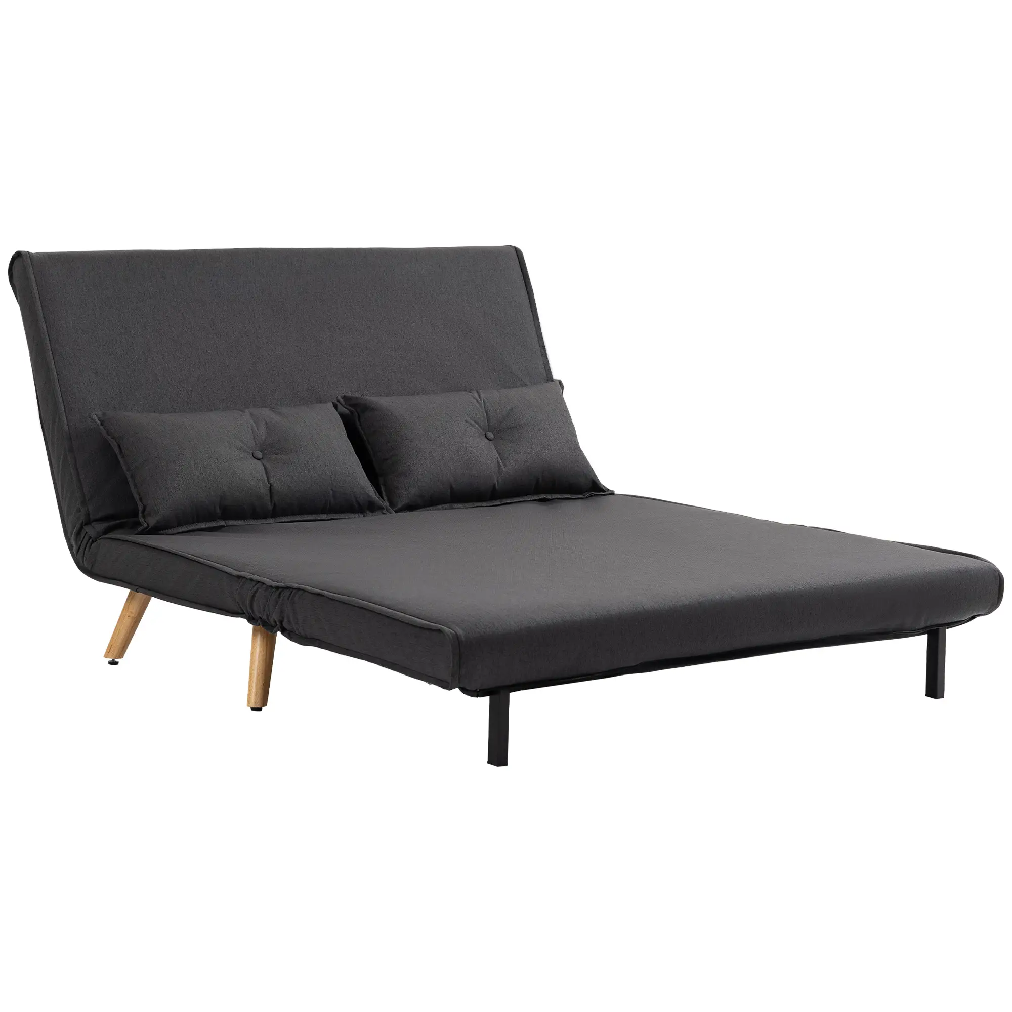 Linen Sofa Bed 120 x 75 x 87cm - Charcoal Grey - 11