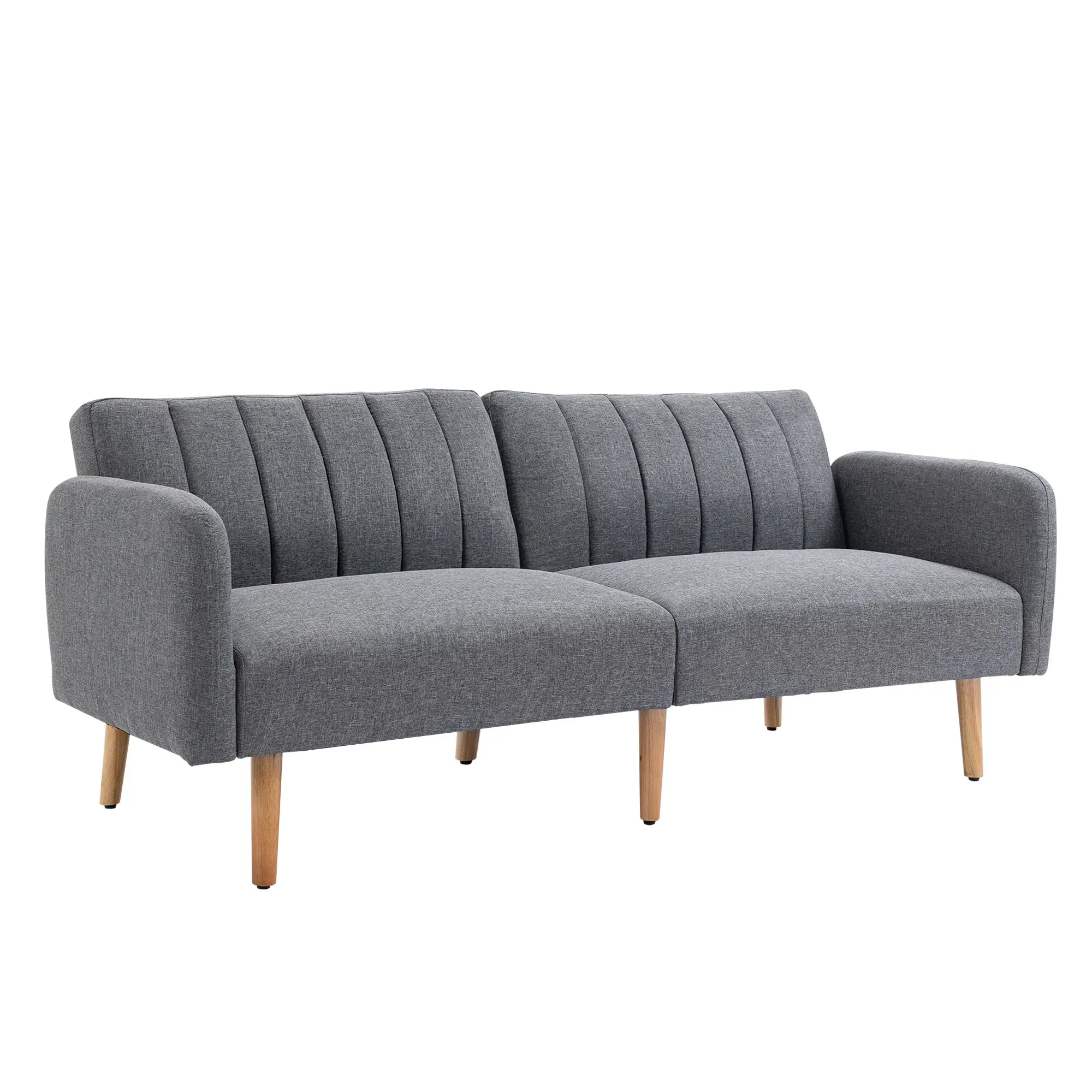 3 Seater Linen Sofa Bed 173 x 75 x 73cm, Grey - Grey - 12
