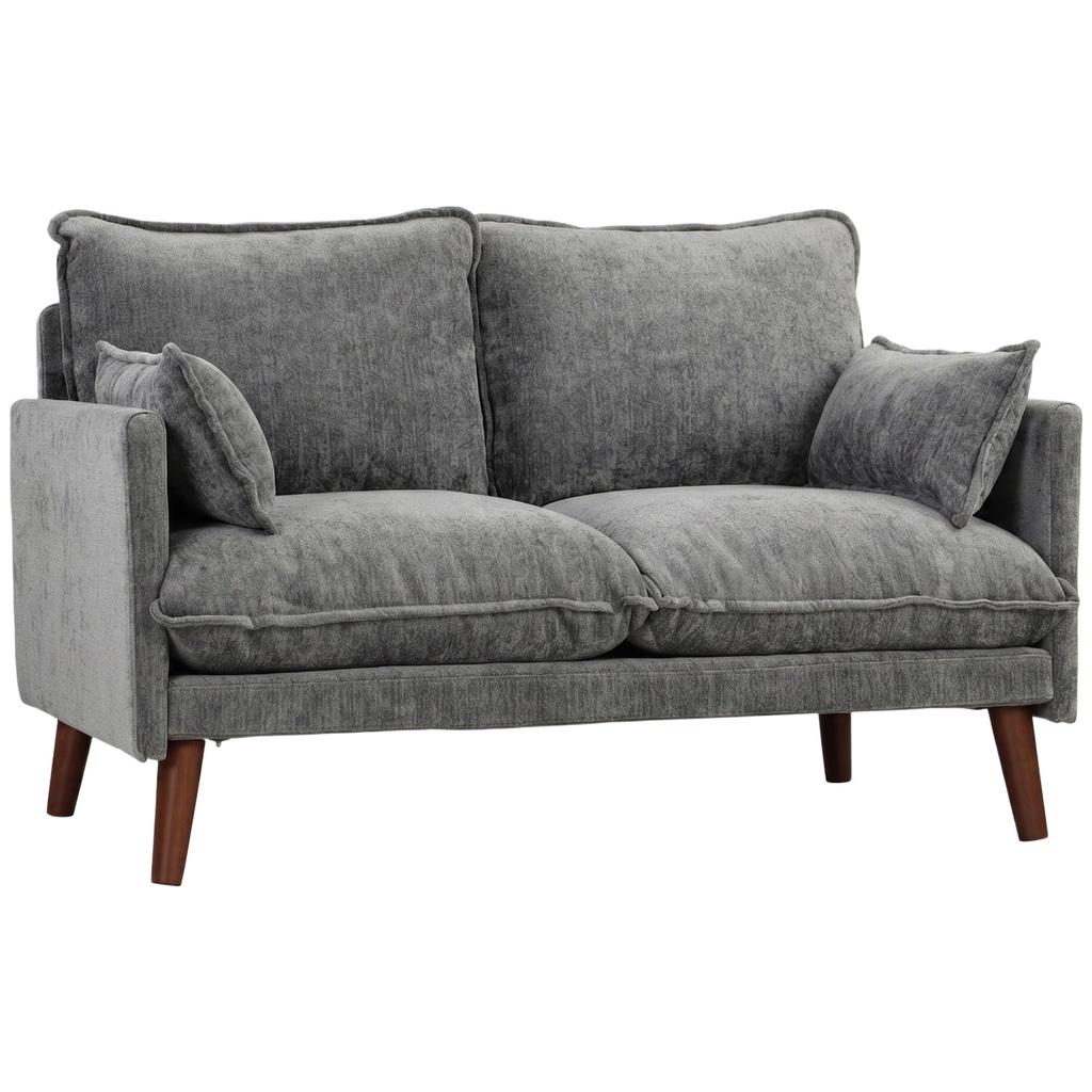 2 Seater Velvet Sofa 131 x 78 x 83cm - Grey - 1