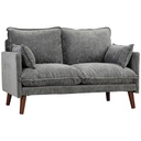 2 Seater Velvet Sofa 131 x 78 x 83cm - Grey - 1