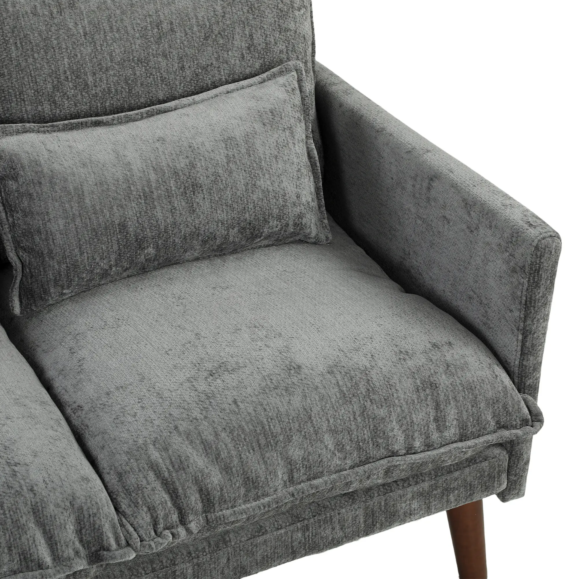 2 Seater Velvet Sofa 131 x 78 x 83cm - Grey - 10