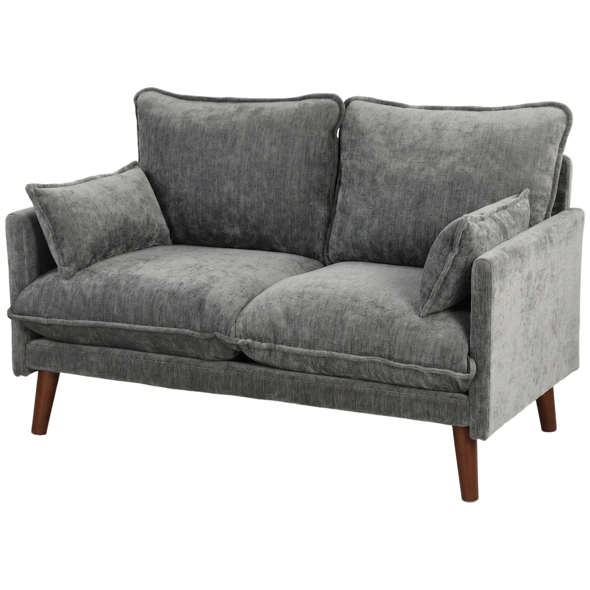 2 Seater Velvet Sofa 131 x 78 x 83cm - Grey - 15