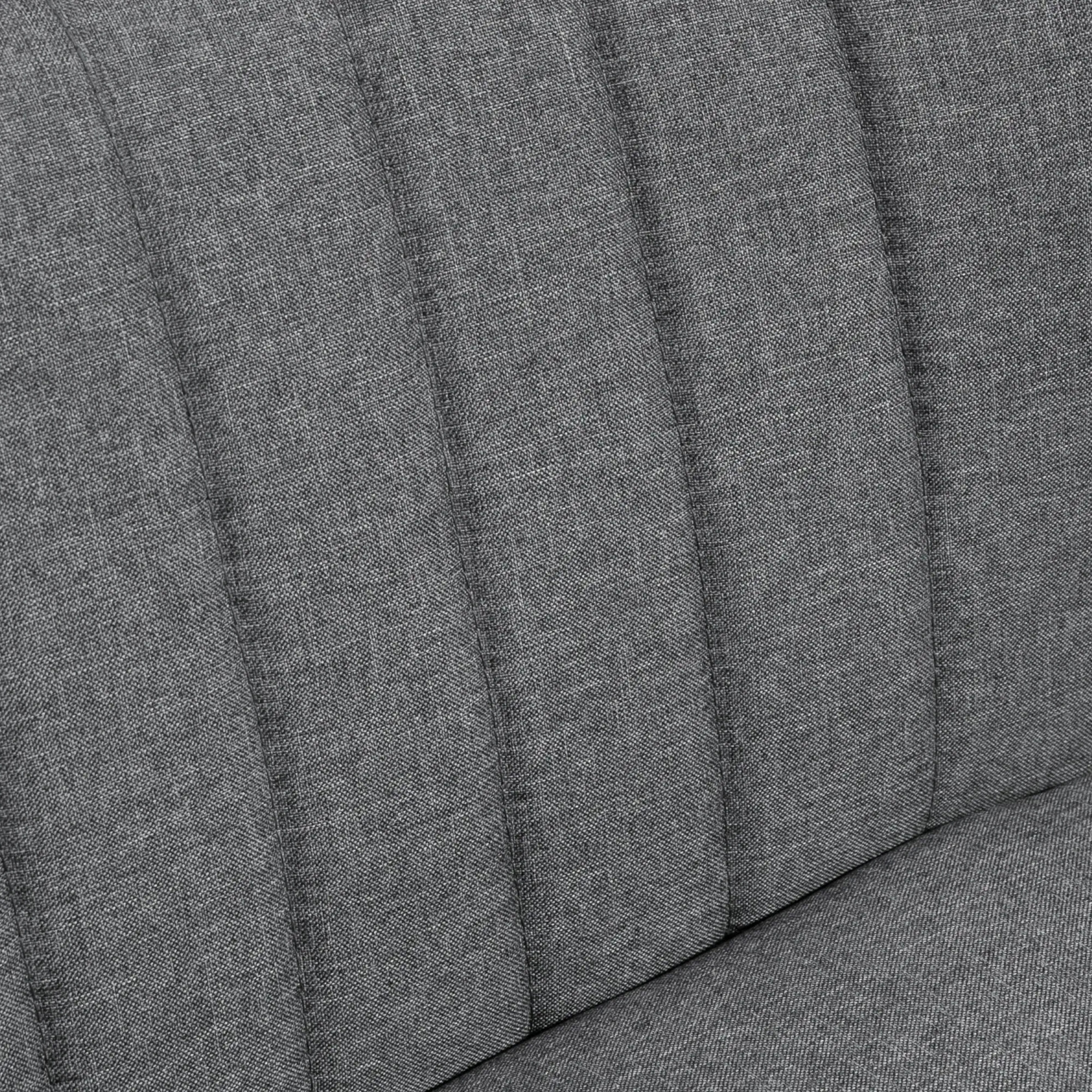 2 Seater Linen Sofa 117 x 56.5 x 77cm - Grey - 9
