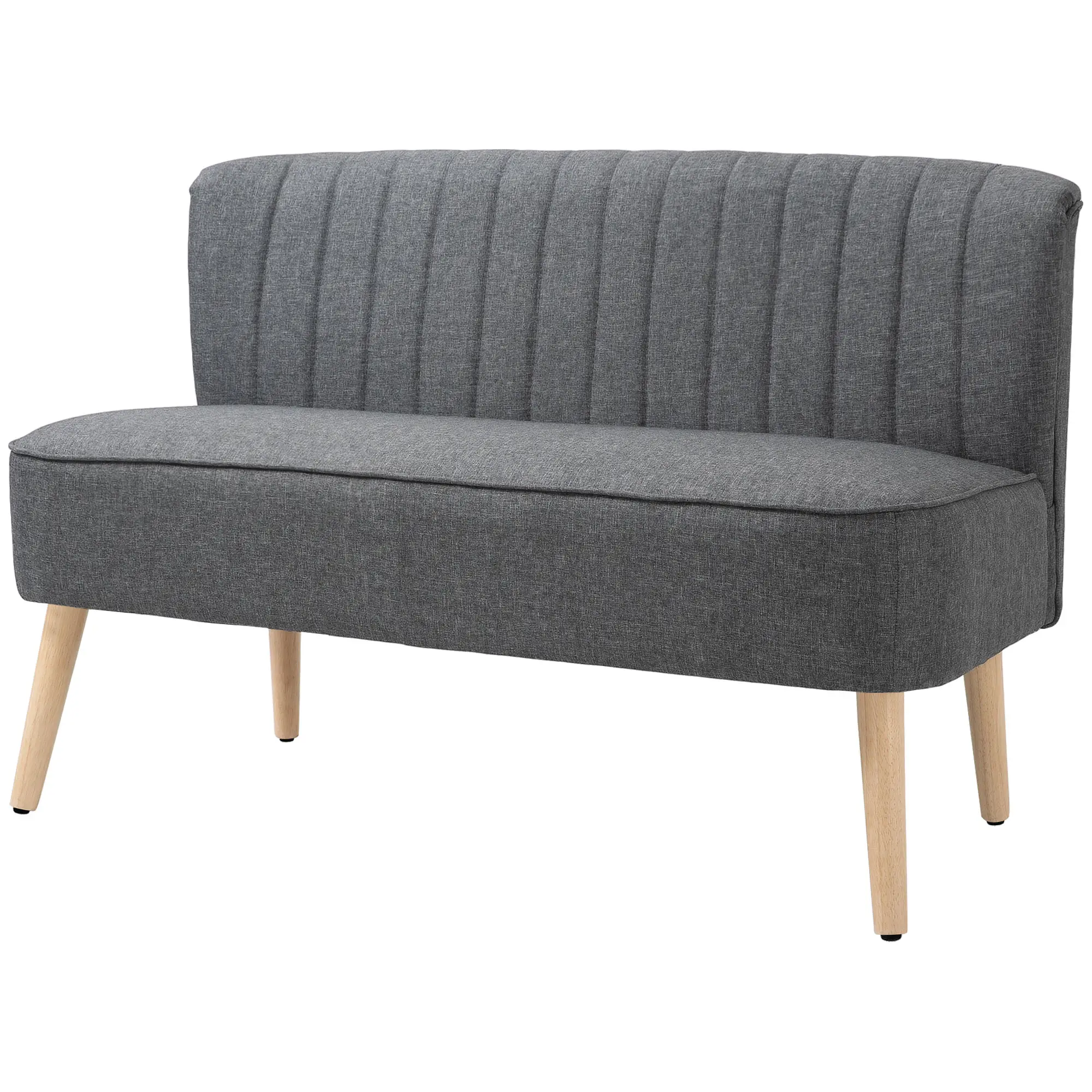 2 Seater Linen Sofa 117 x 56.5 x 77cm - Grey - 11