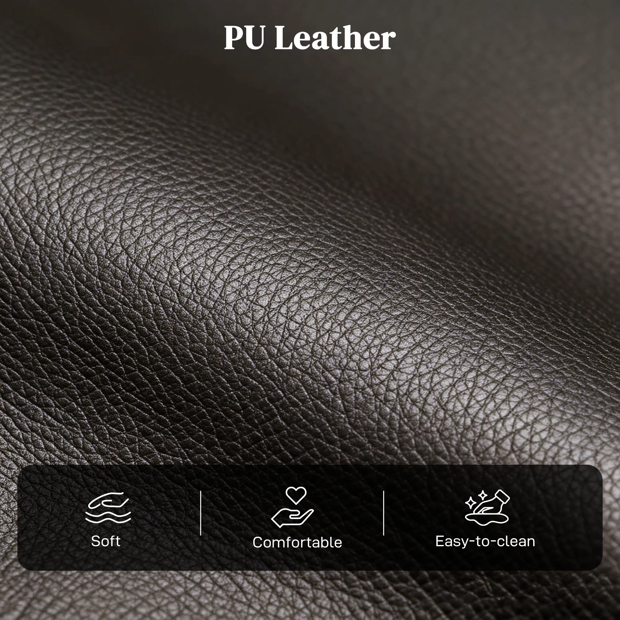 Manual Faux Leather Recliner Armchair 68 x 88 x 98cm - Brown - 6