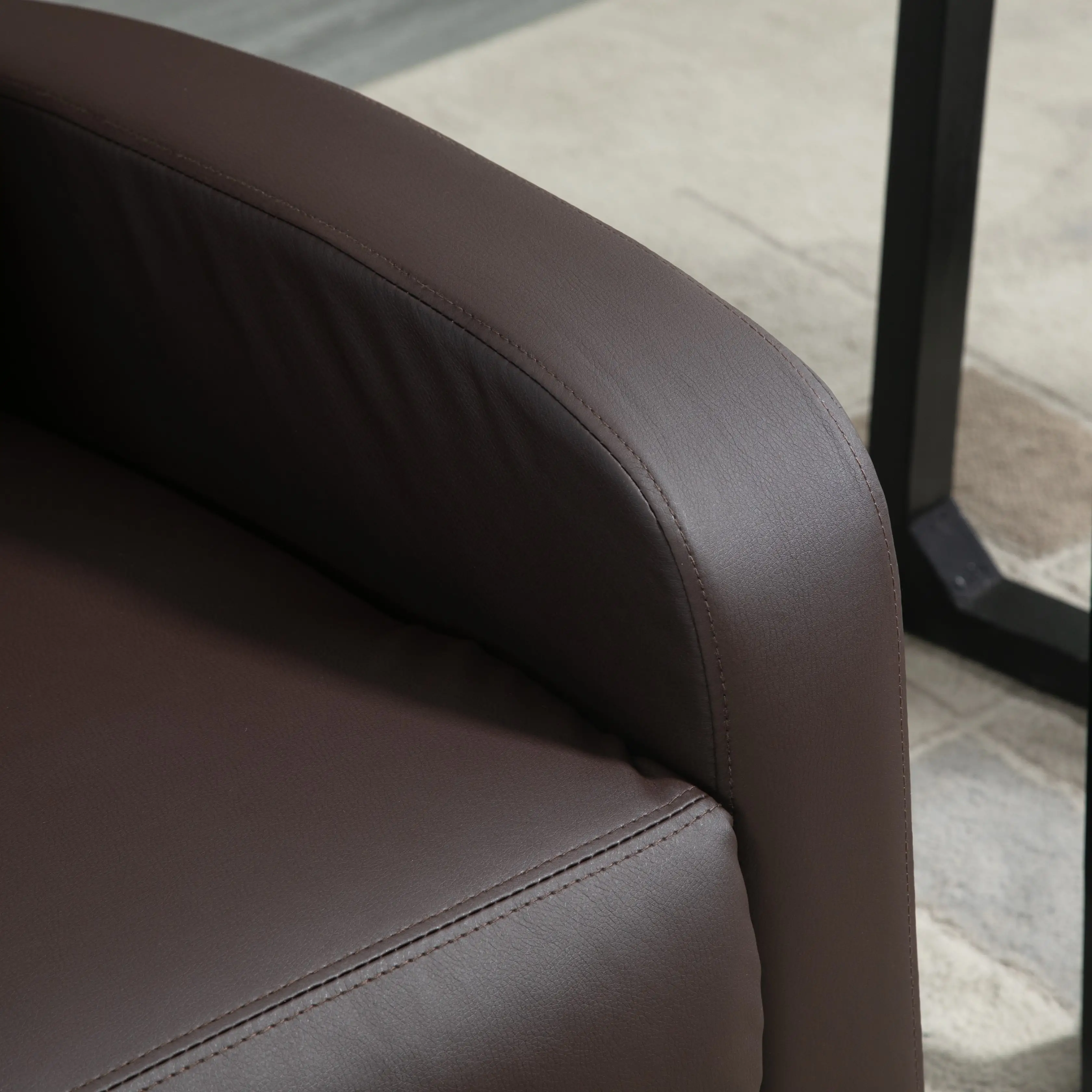 Manual Faux Leather Recliner Armchair 68 x 88 x 98cm - Brown - 10