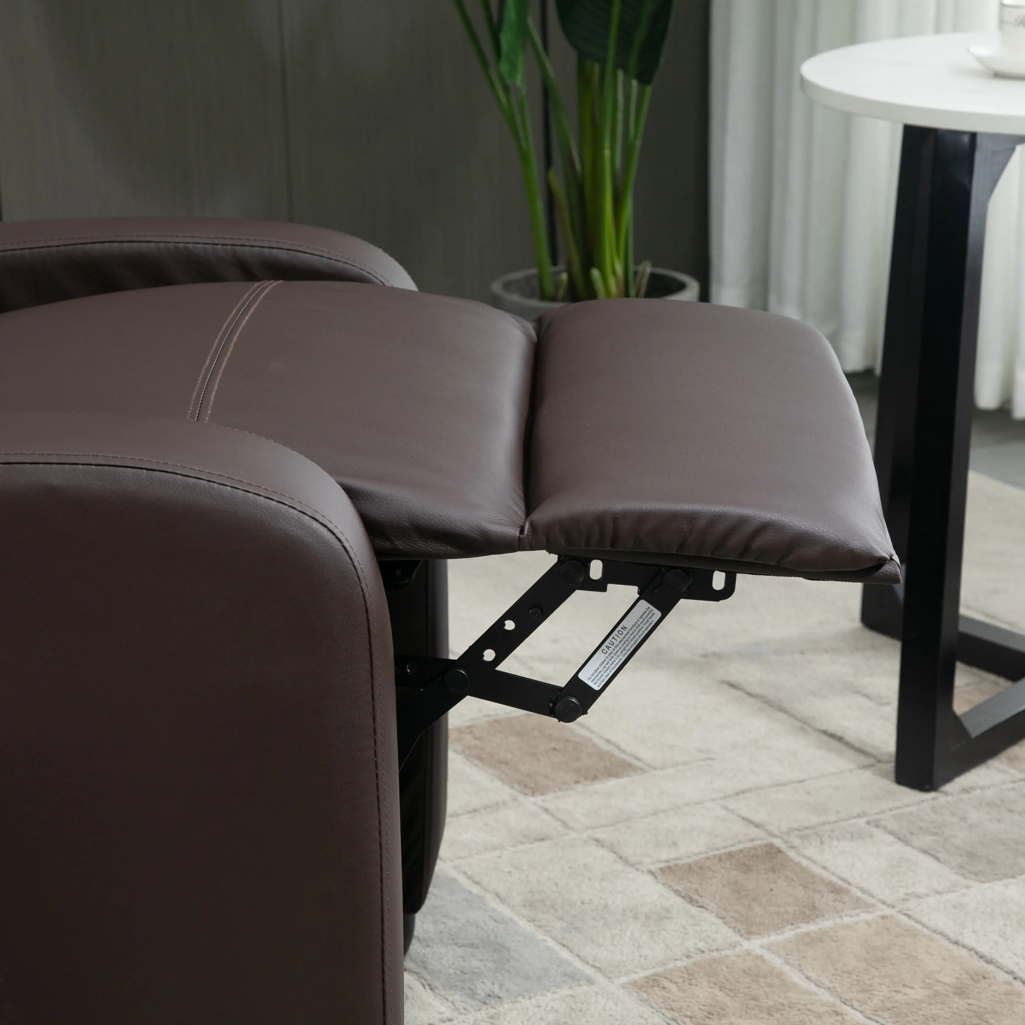 Manual Faux Leather Recliner Armchair 68 x 88 x 98cm - Brown - 12