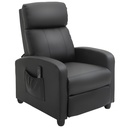 Manual Faux Leather Recliner Armchair 68 x 88 x 98cm - Black - 1