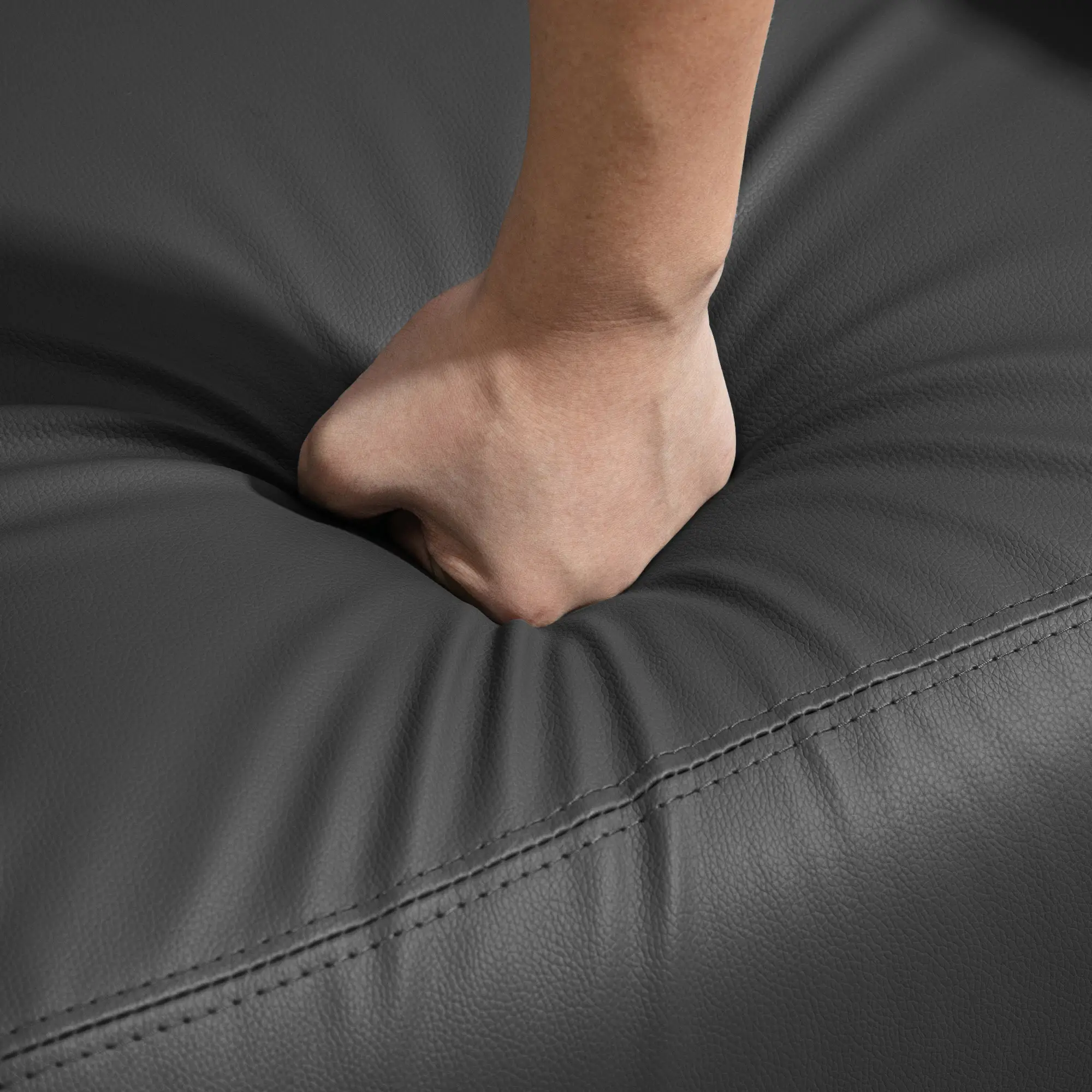Manual Faux Leather Recliner Armchair 68 x 88 x 98cm - Black - 9