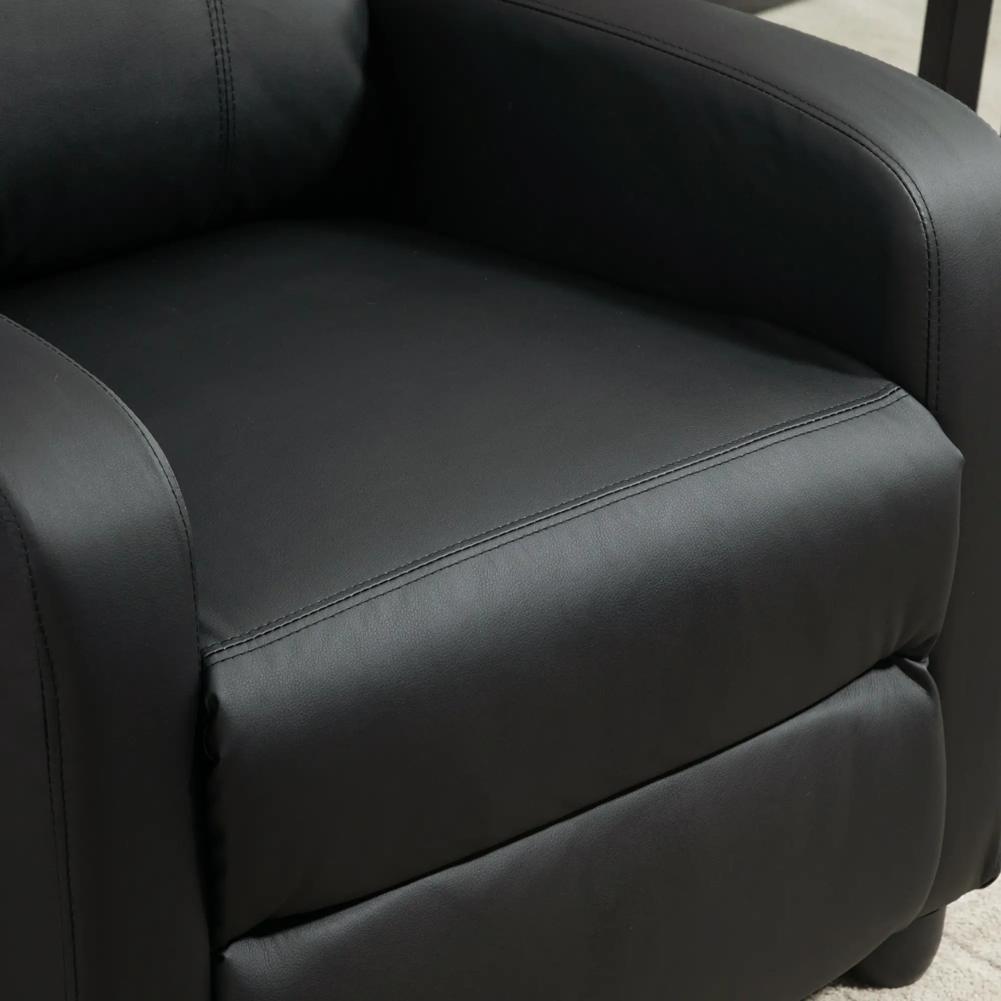 Manual Faux Leather Recliner Armchair 68 x 88 x 98cm - Black - 10