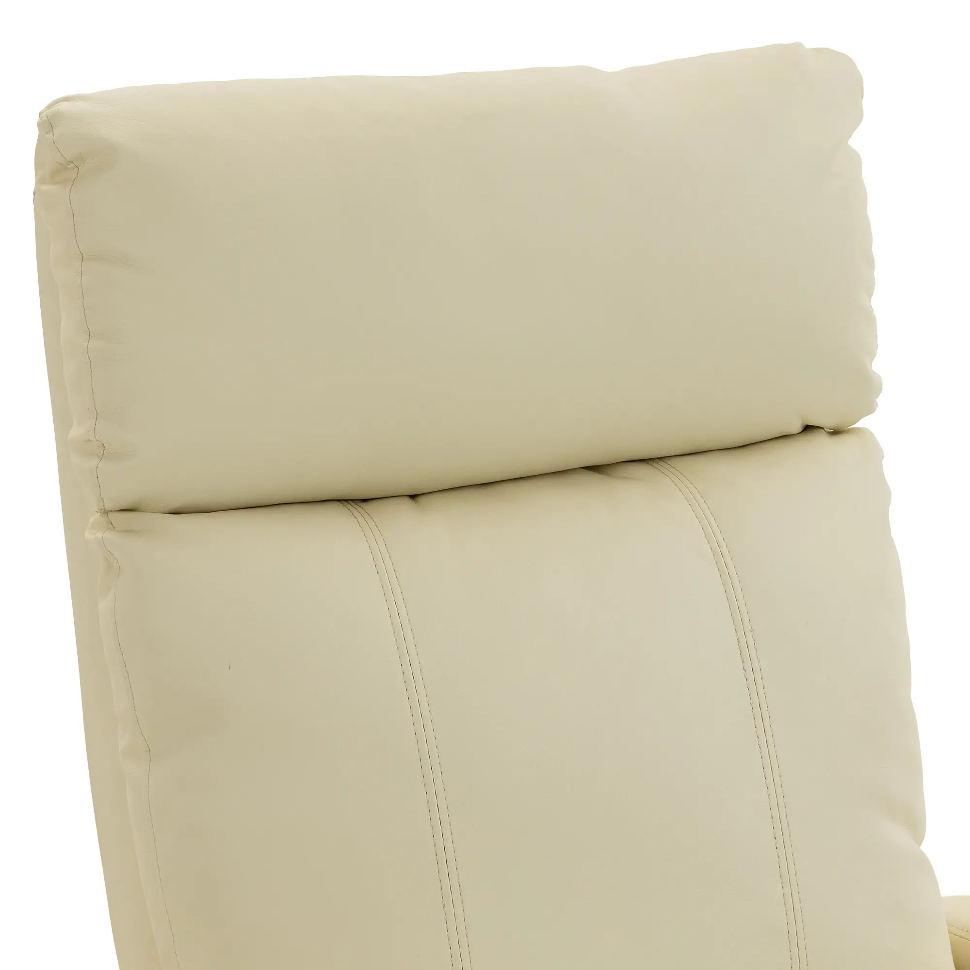 Manual Faux Leather Recliner Armchair 68 x 88 x 98cm - Cream White - 10