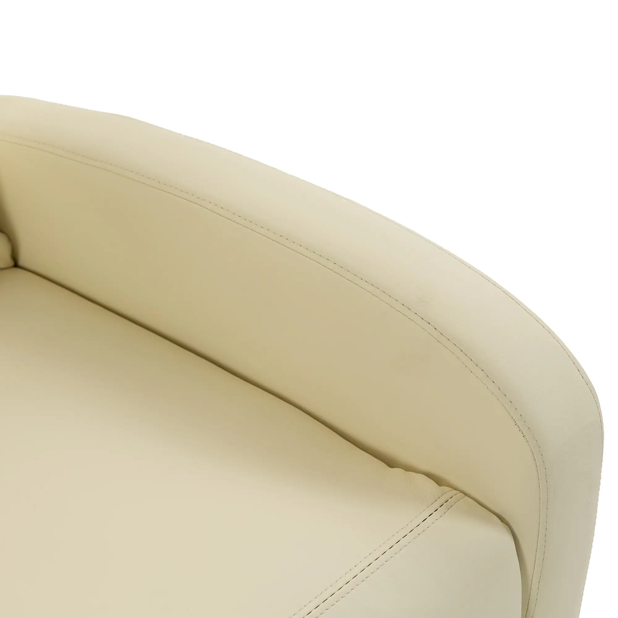 Manual Faux Leather Recliner Armchair 68 x 88 x 98cm - Cream White - 12