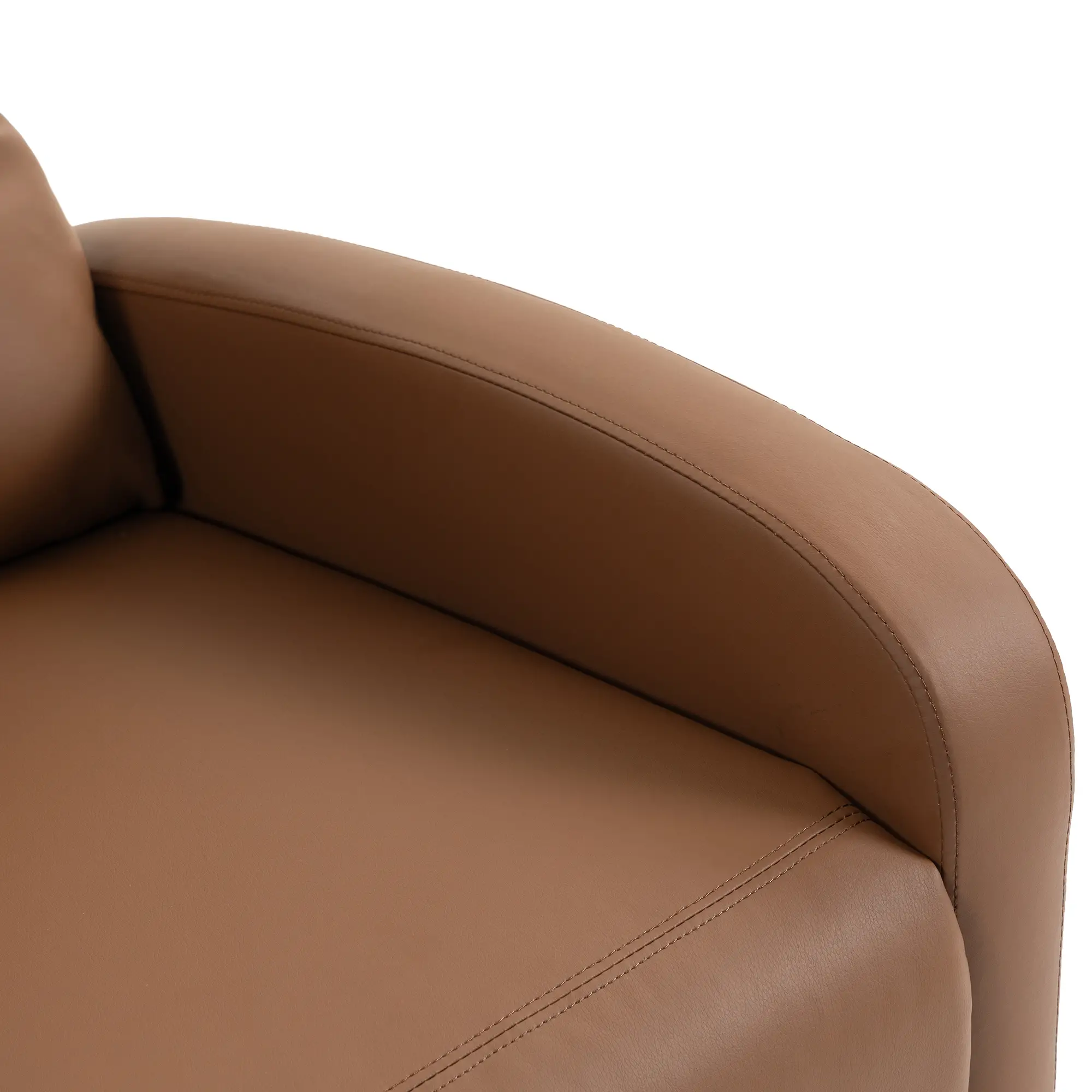 Manual Faux Leather Recliner Armchair 68 x 88 x 98cm - Dark Brown - 11